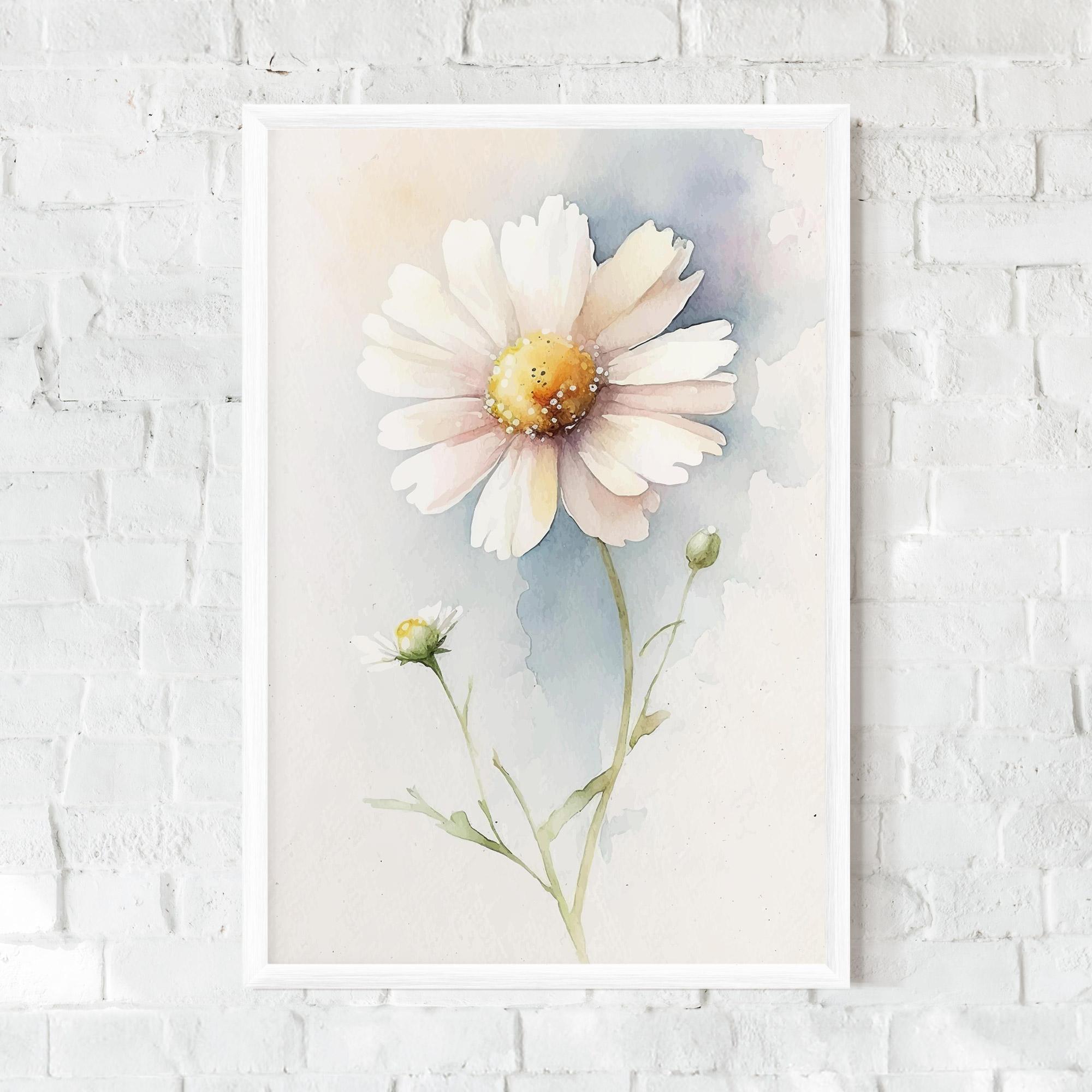 Рамкиран постер Painted White Daisy mockup 0