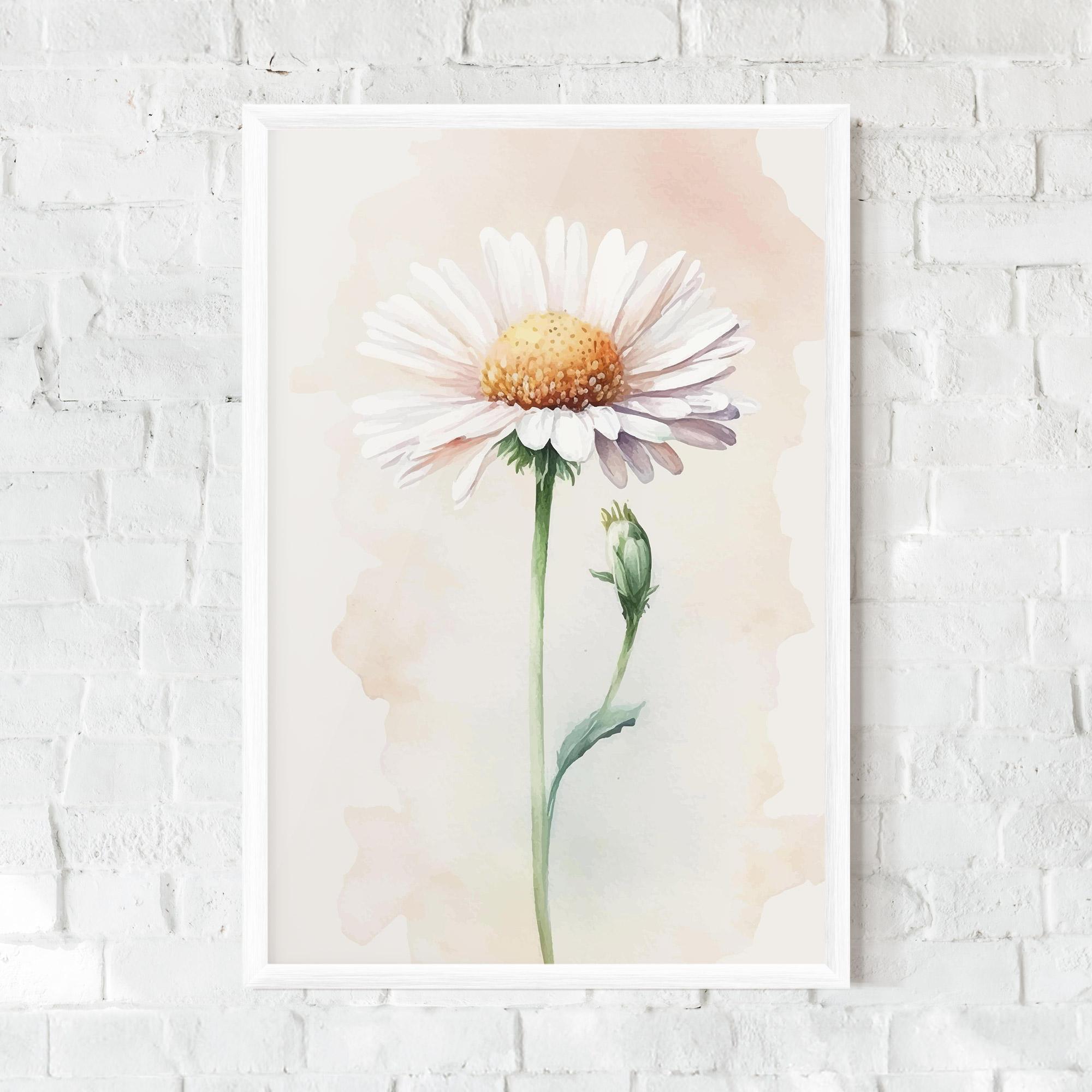 Рамкиран постер Watercolor Daisy mockup 0