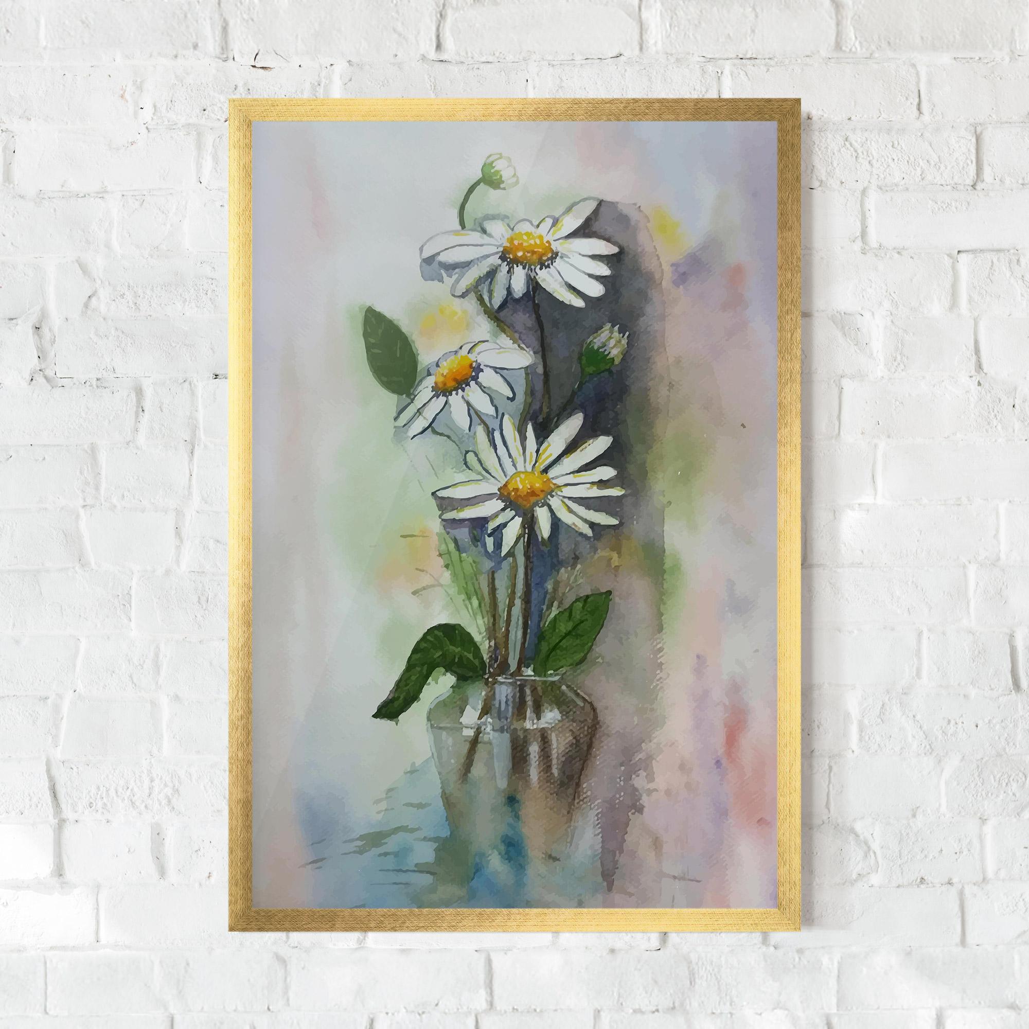 Рамкиран постер Old Daisy Paint mockup 0