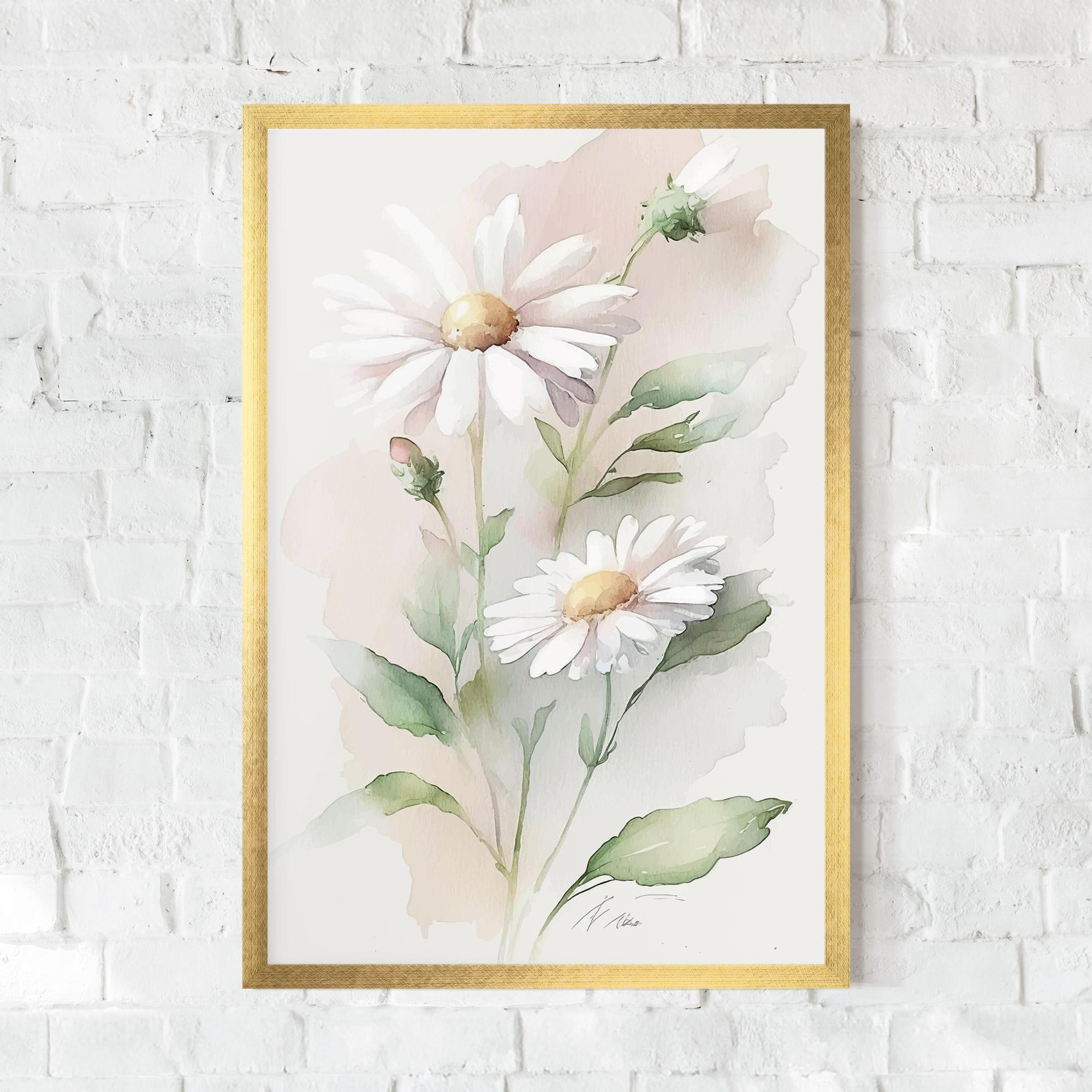 Рамкиран постер Painted Pretty Daisy mockup 0
