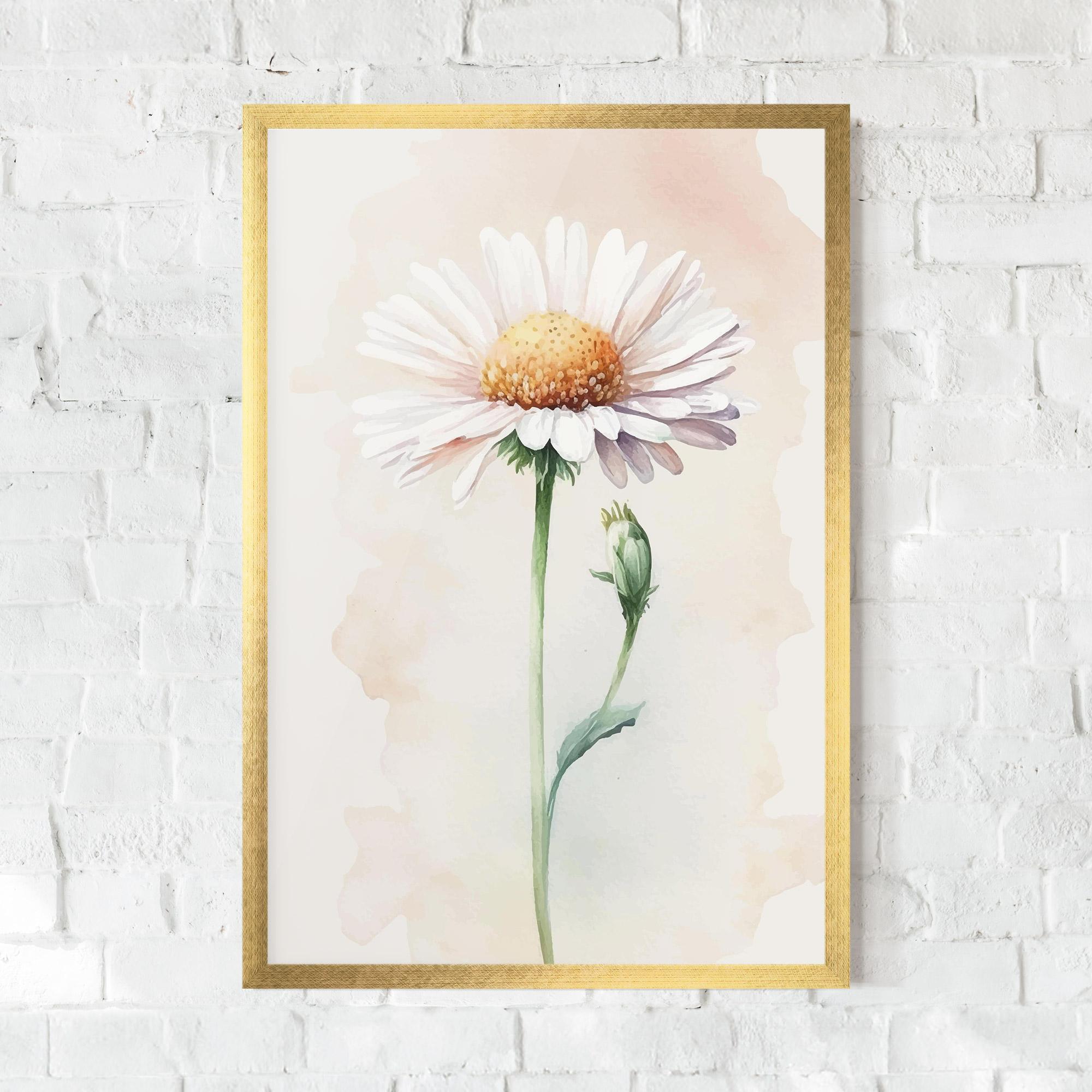 Рамкиран постер Watercolor Daisy mockup 0