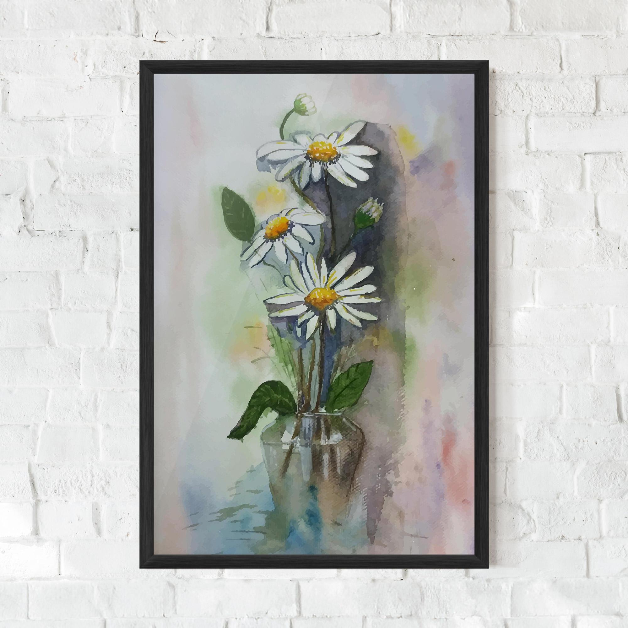 Рамкиран постер Old Daisy Paint mockup 0