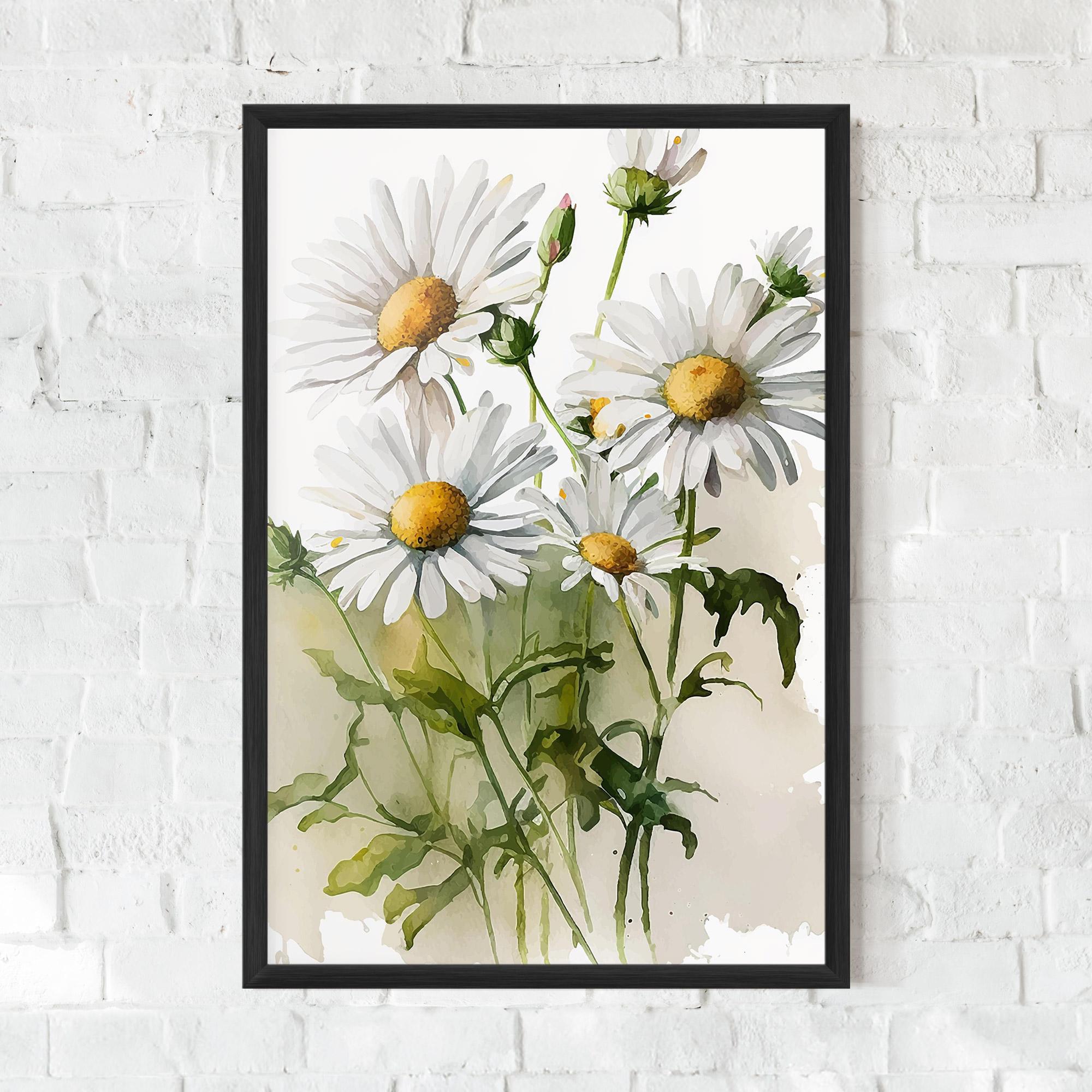 Рамкиран постер Painted Daisy mockup 0