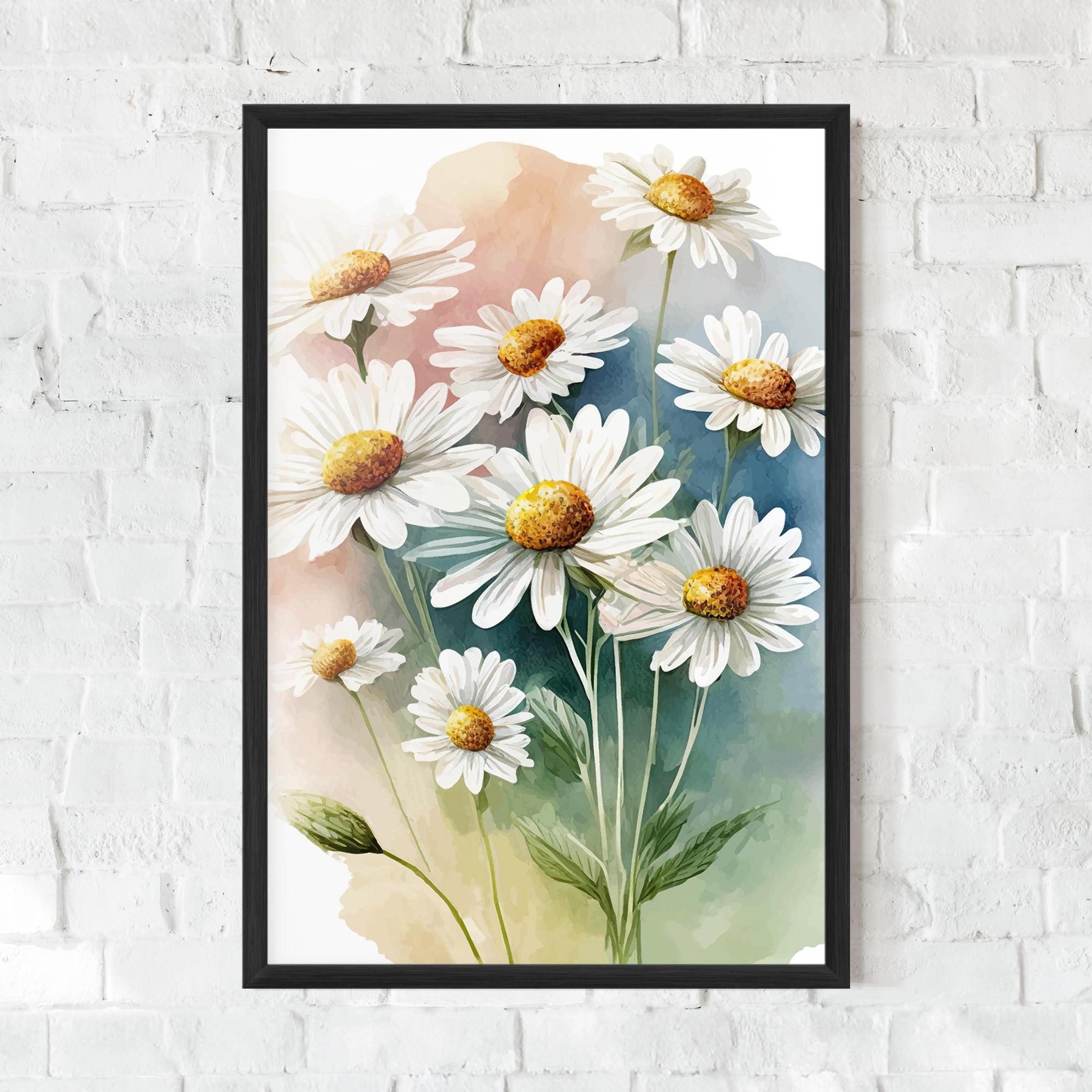 Рамкиран постер White Daisy Art mockup 0