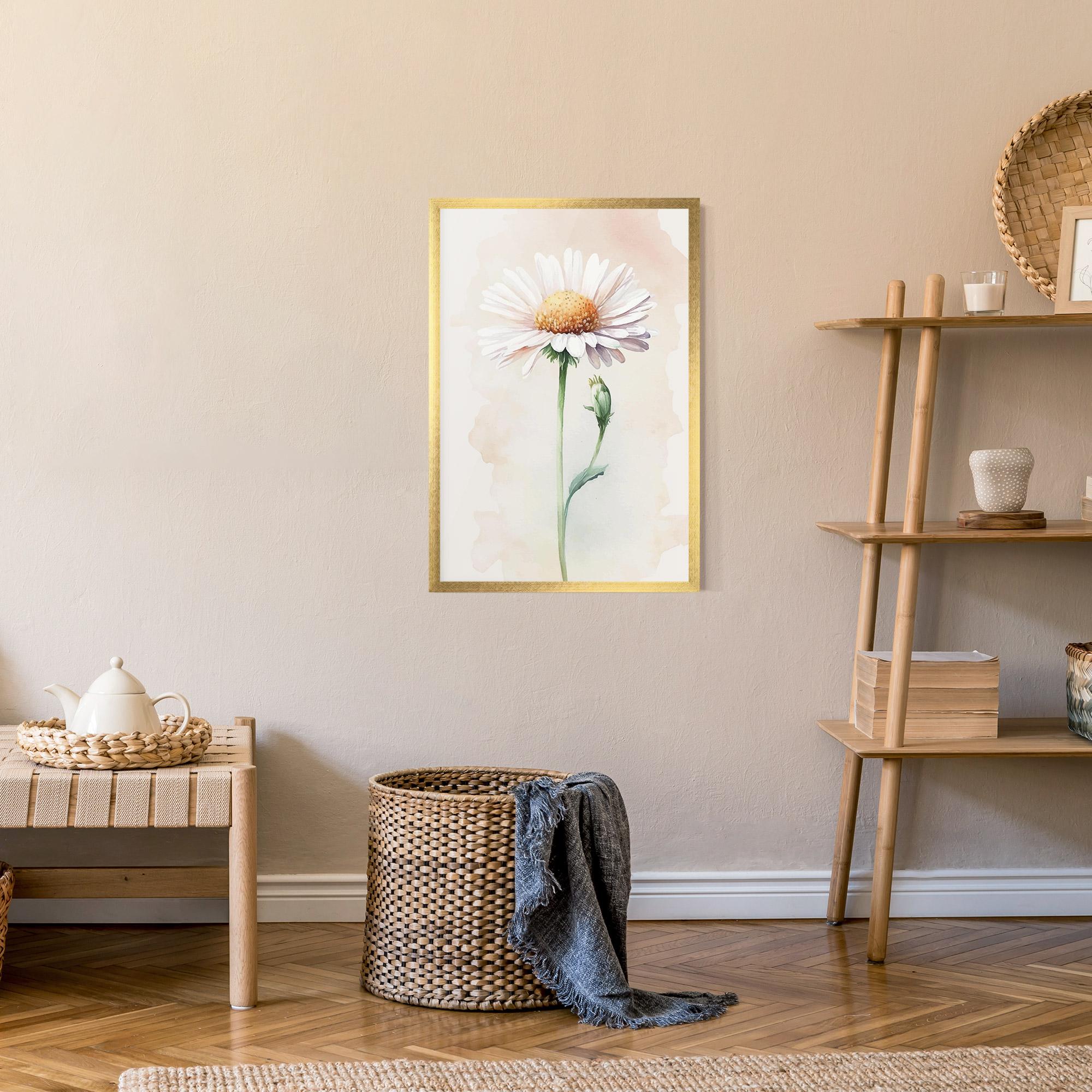 Рамкиран постер Watercolor Daisy mockup 9