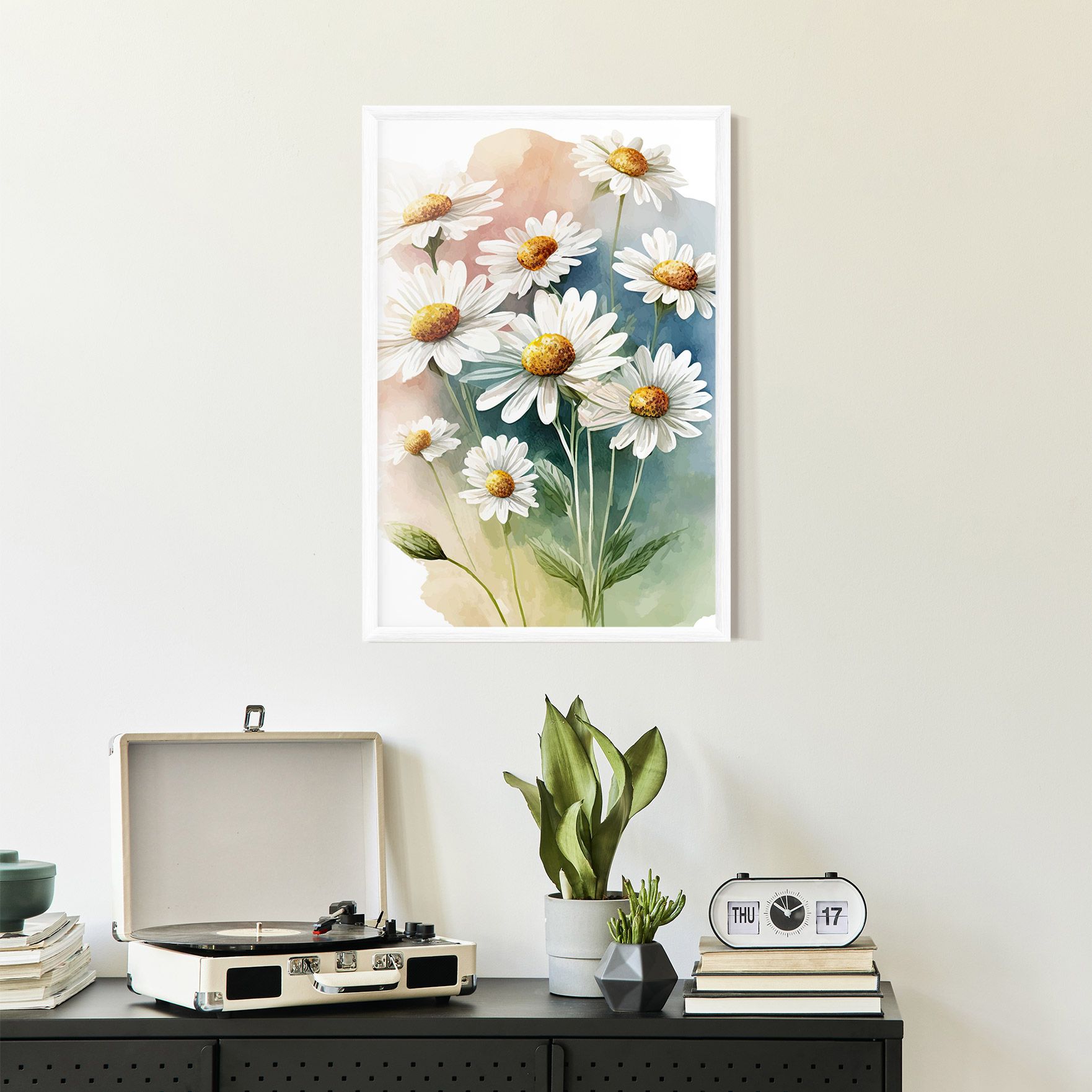 White Daisy Art mockup 2