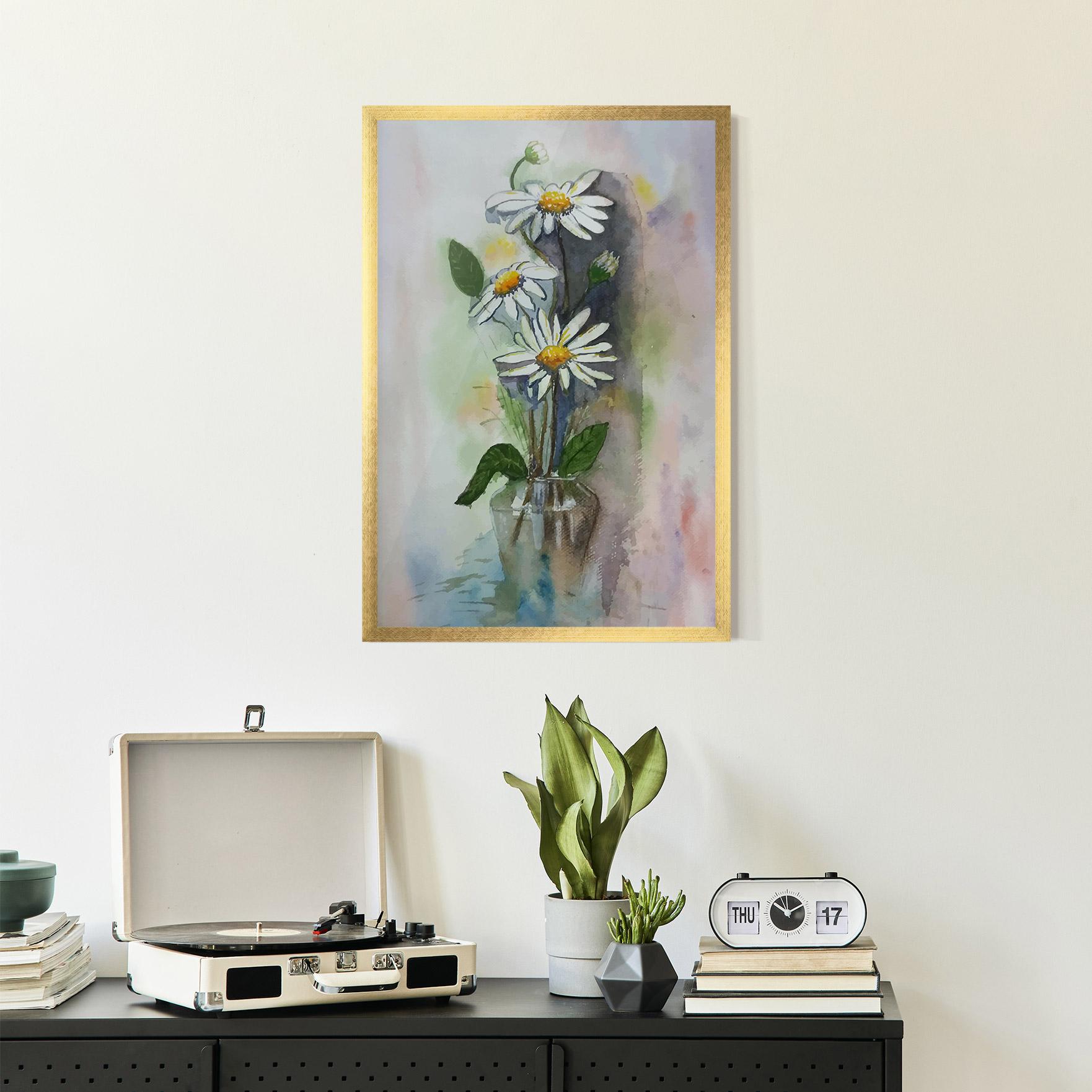 Рамкиран постер Old Daisy Paint mockup 2