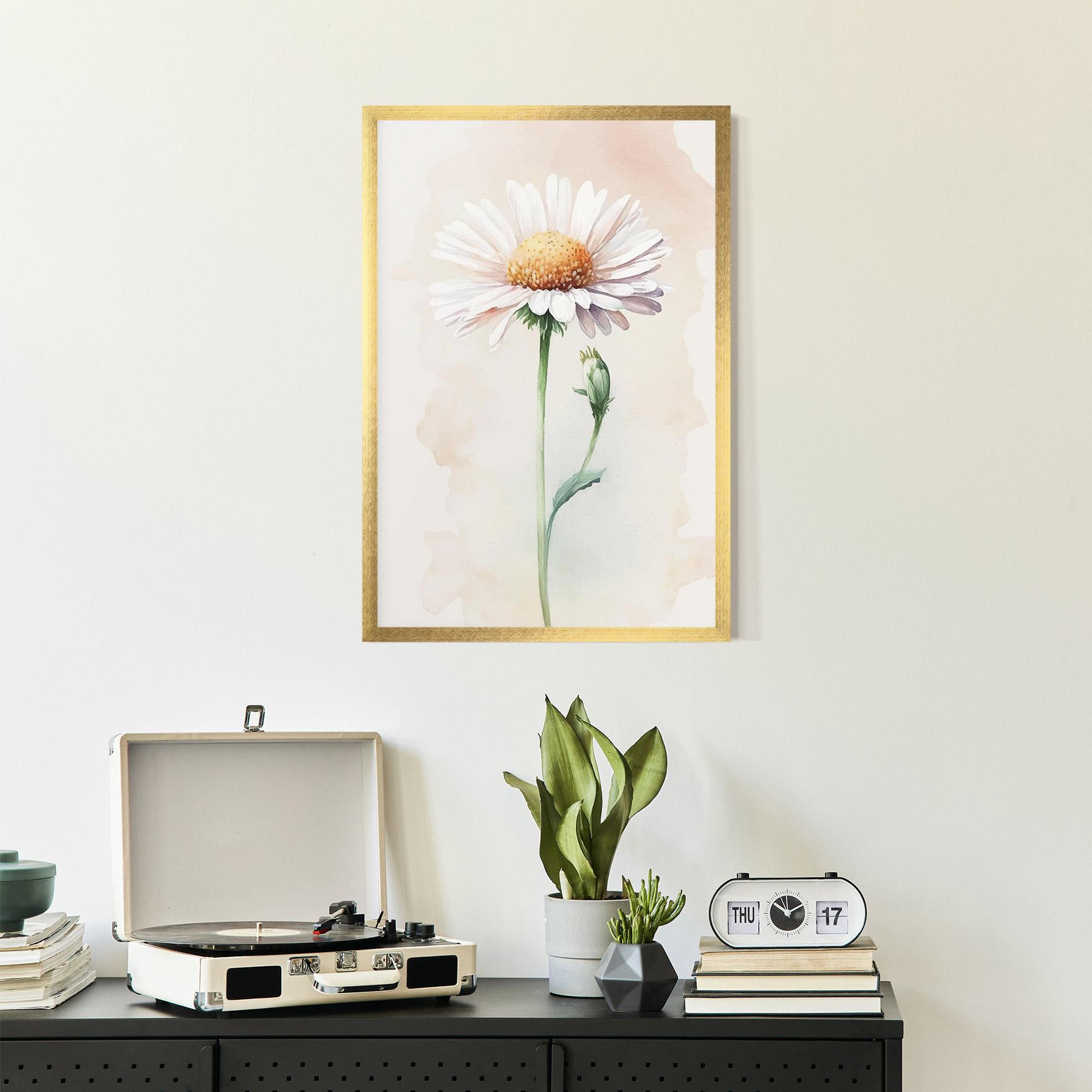 Рамкиран постер Watercolor Daisy mockup 2