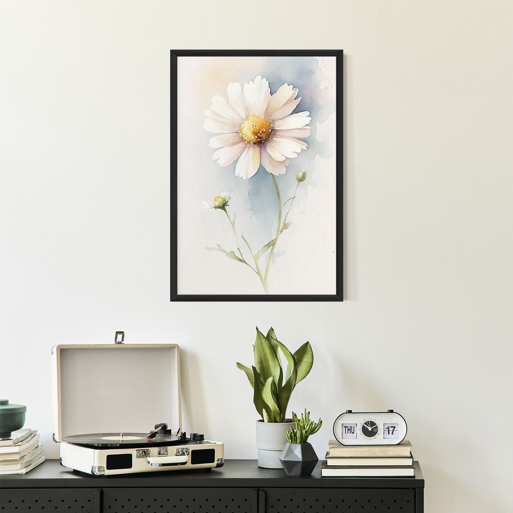 Painted White Daisy mockup 2