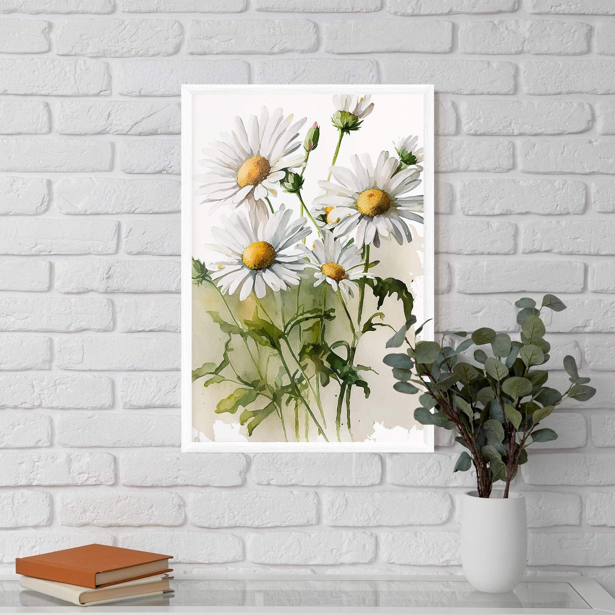 Рамкиран постер Painted Daisy mockup 5