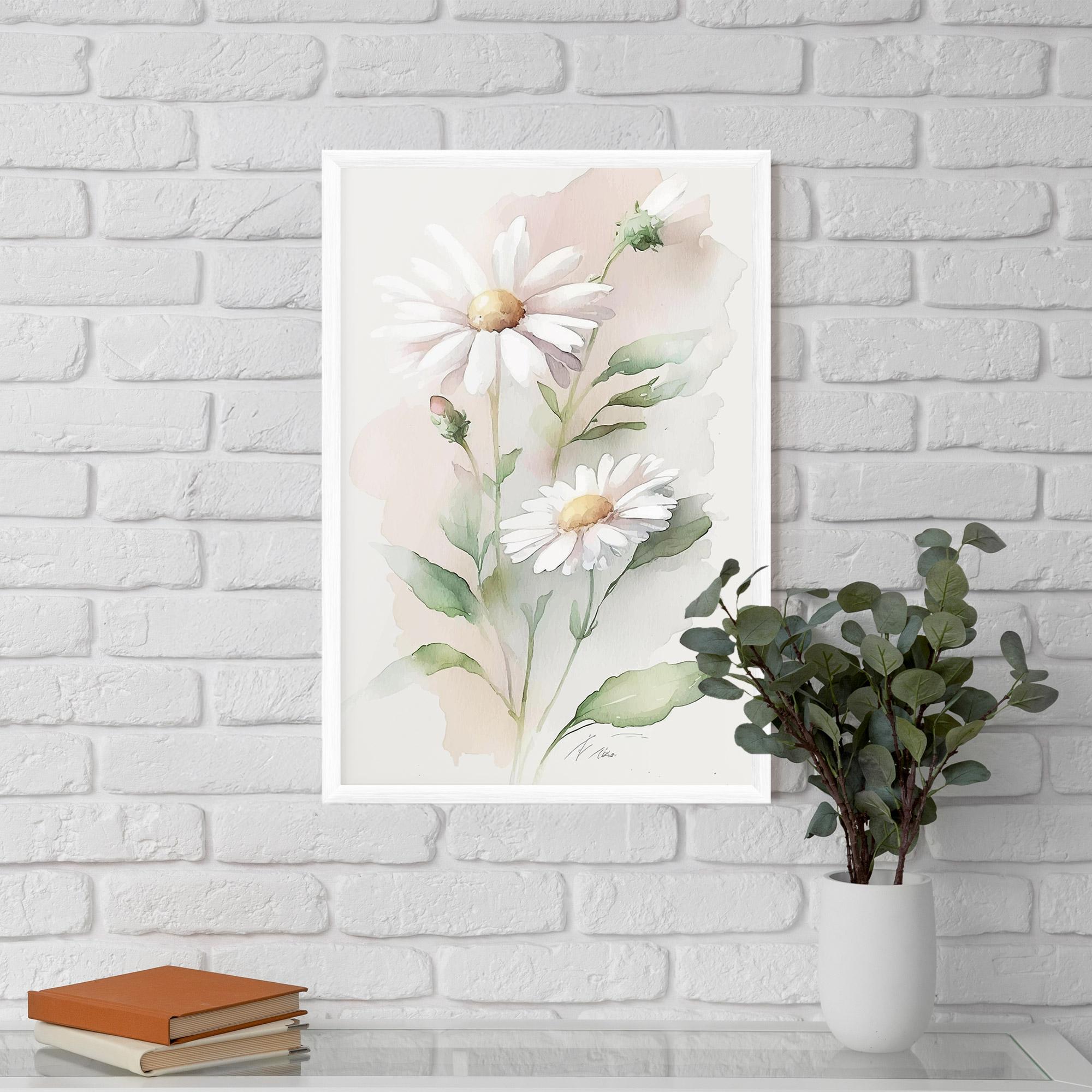 Рамкиран постер Painted Pretty Daisy mockup 5