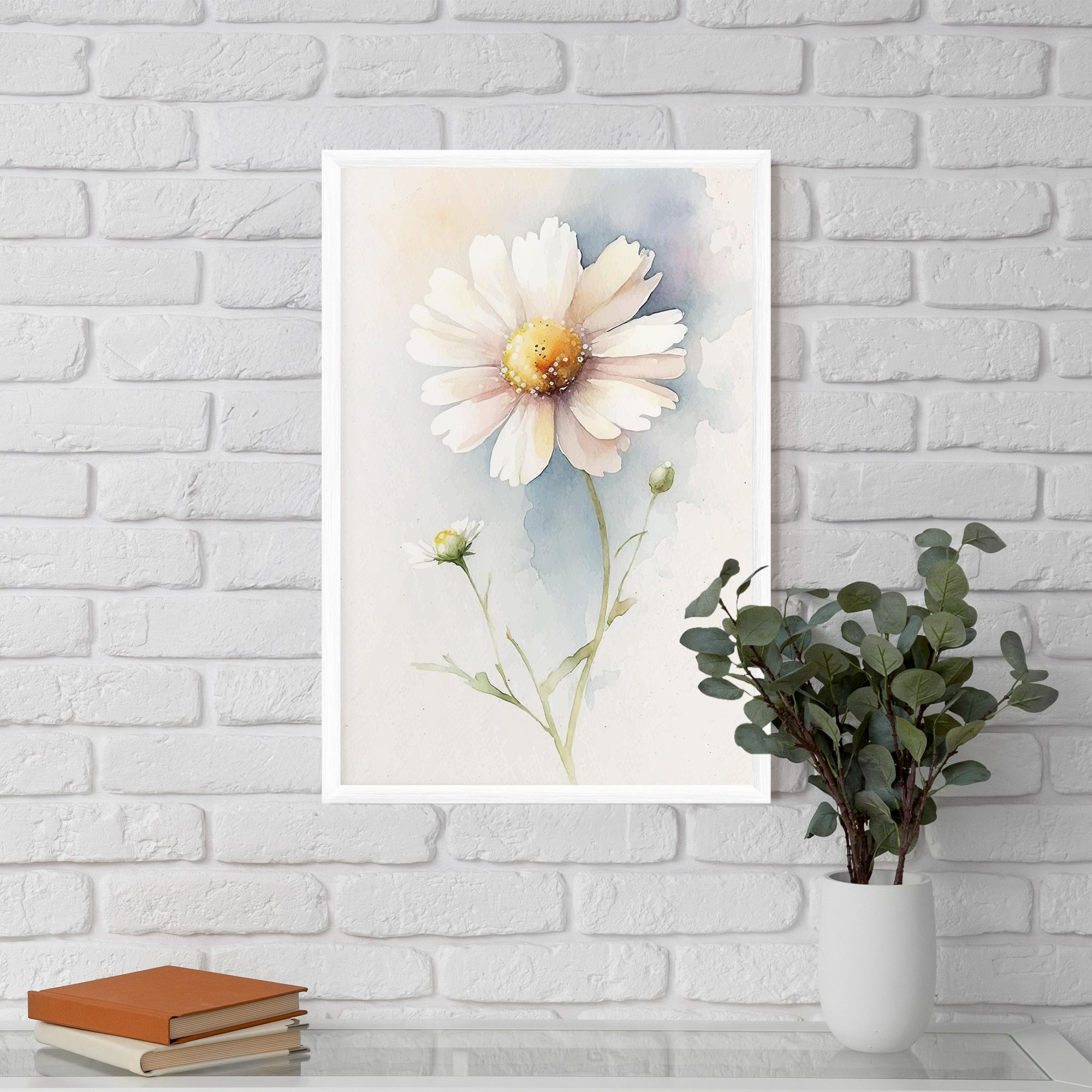 Painted White Daisy mockup 5
