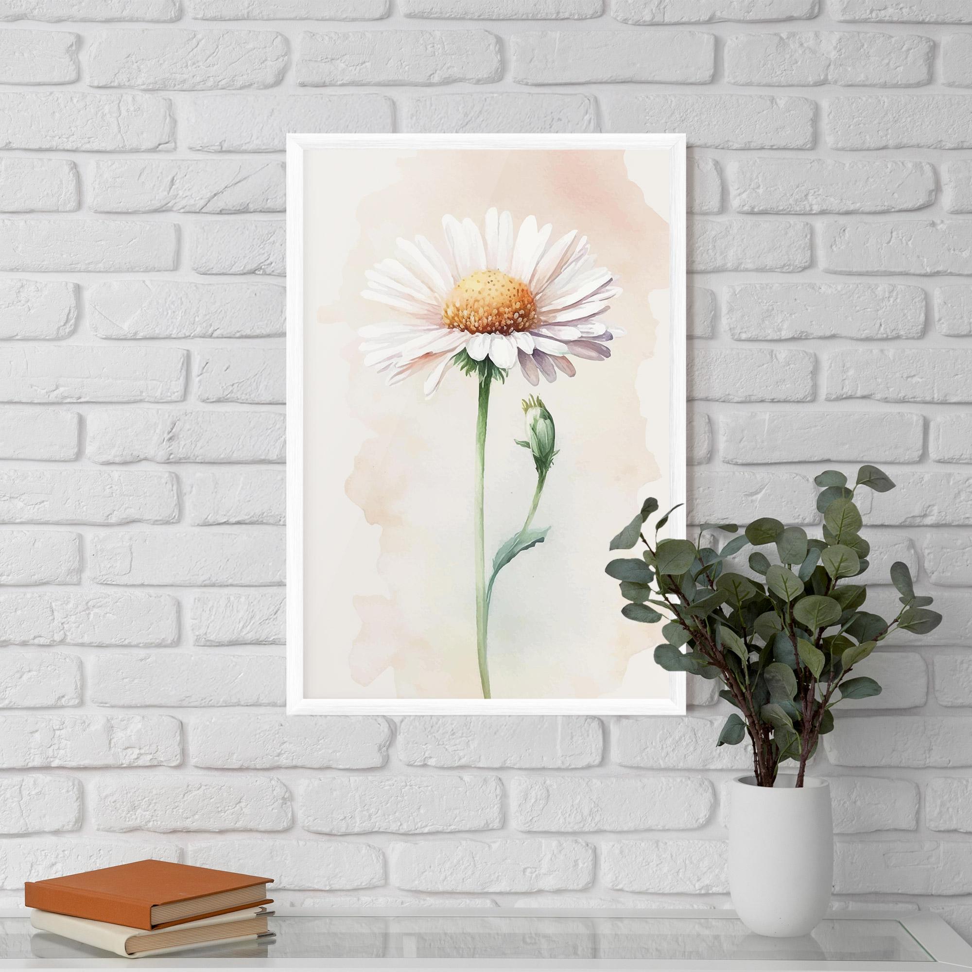 Рамкиран постер Watercolor Daisy mockup 5