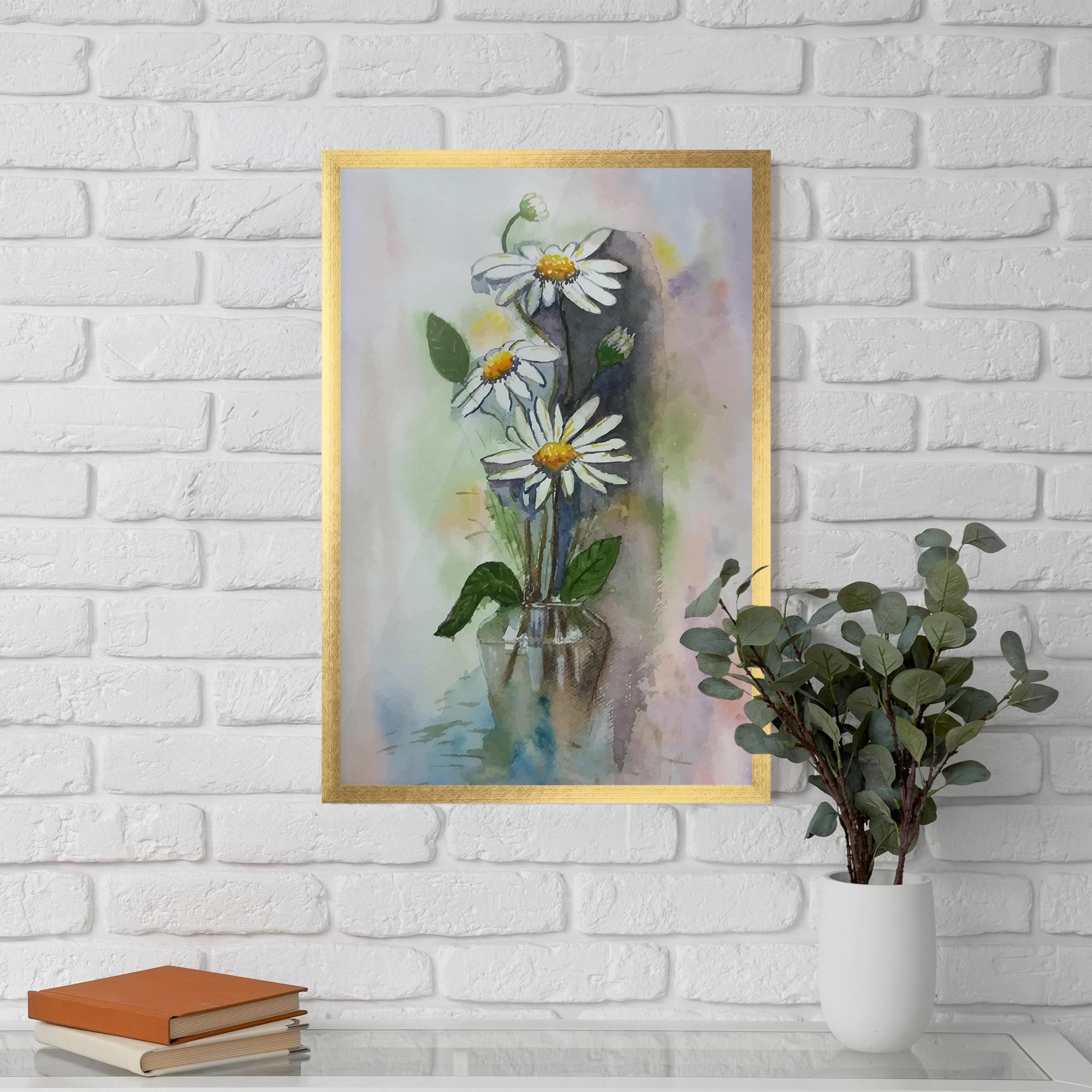 Рамкиран постер Old Daisy Paint mockup 5