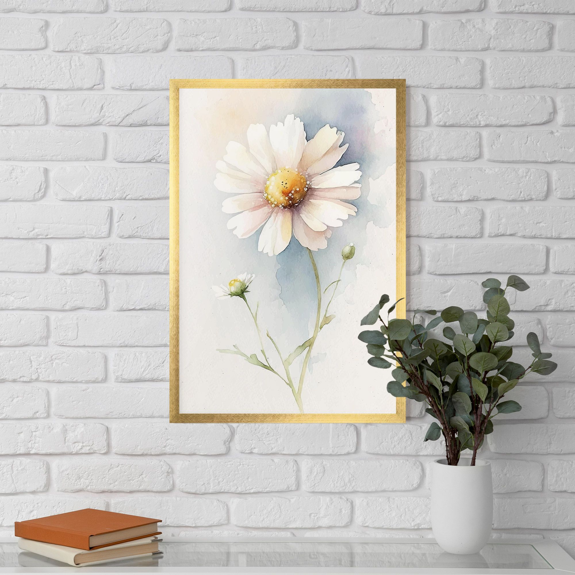 Painted White Daisy mockup 5