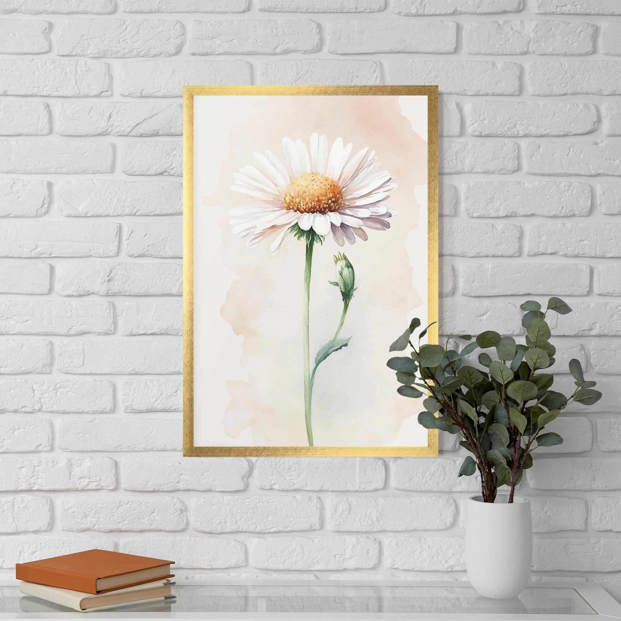 Рамкиран постер Watercolor Daisy mockup 5