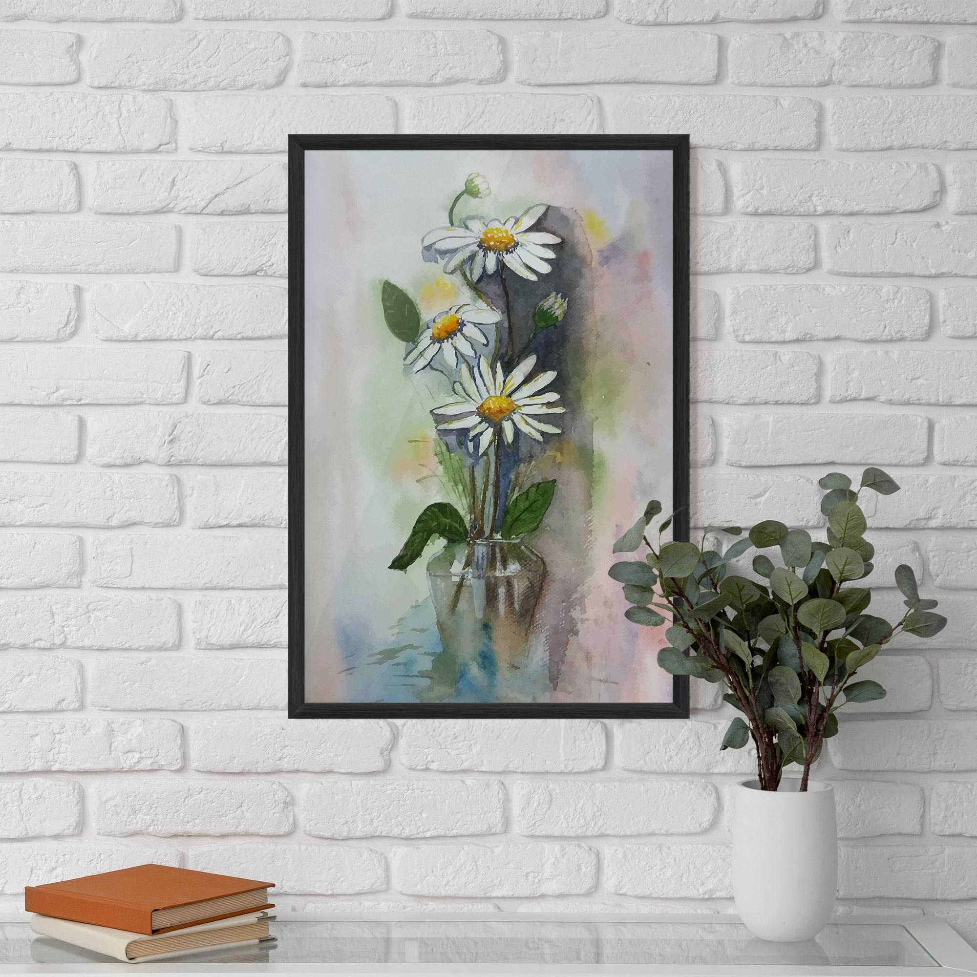 Рамкиран постер Old Daisy Paint mockup 5