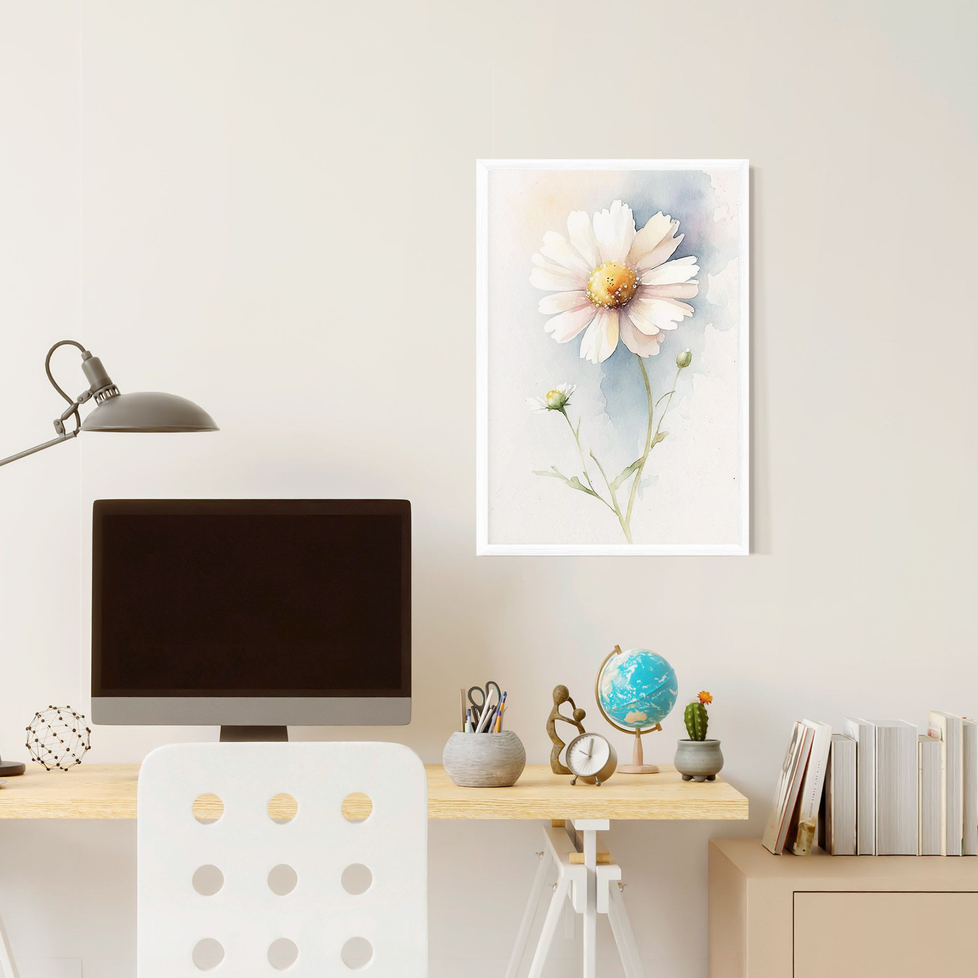 Painted White Daisy mockup 6