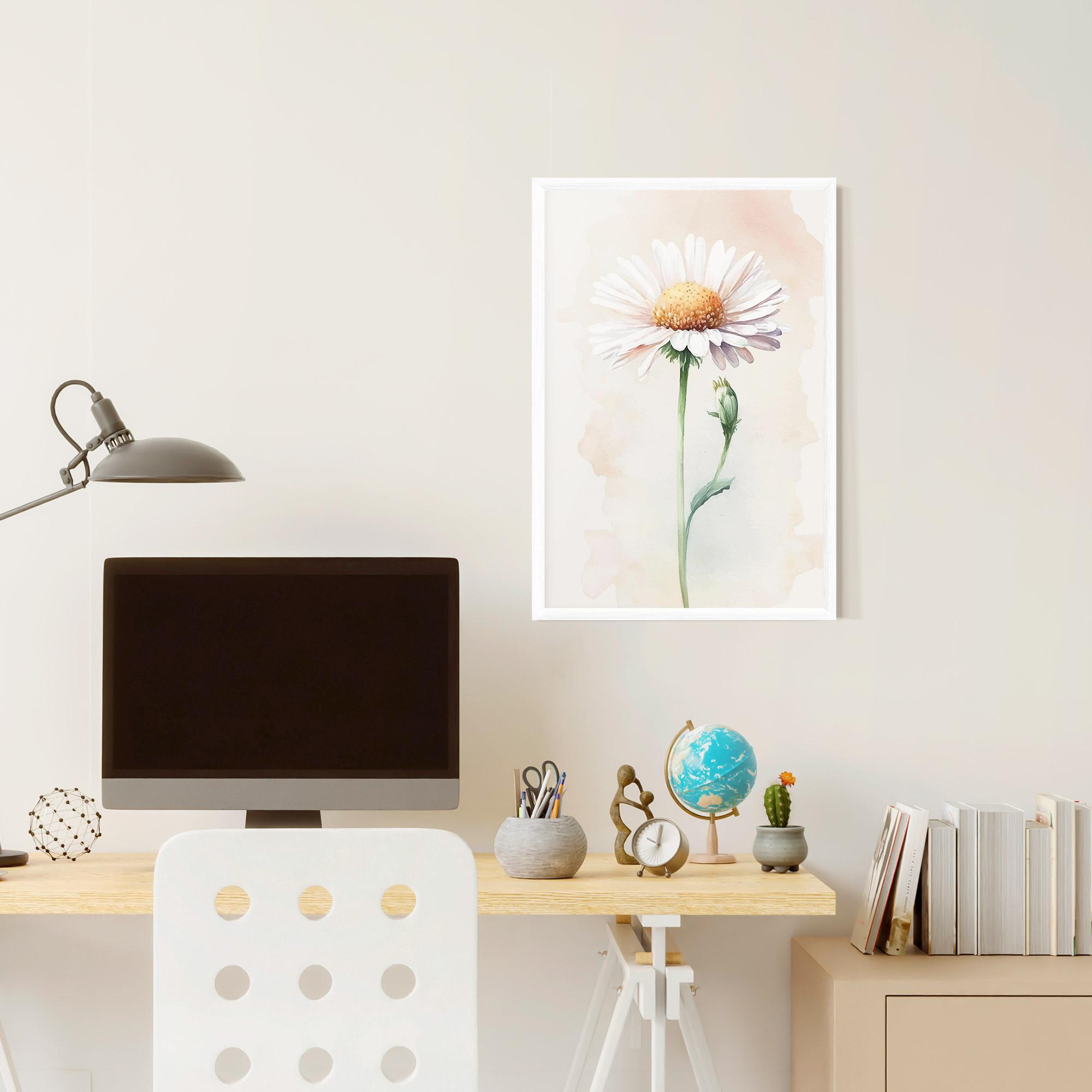 Рамкиран постер Watercolor Daisy mockup 6