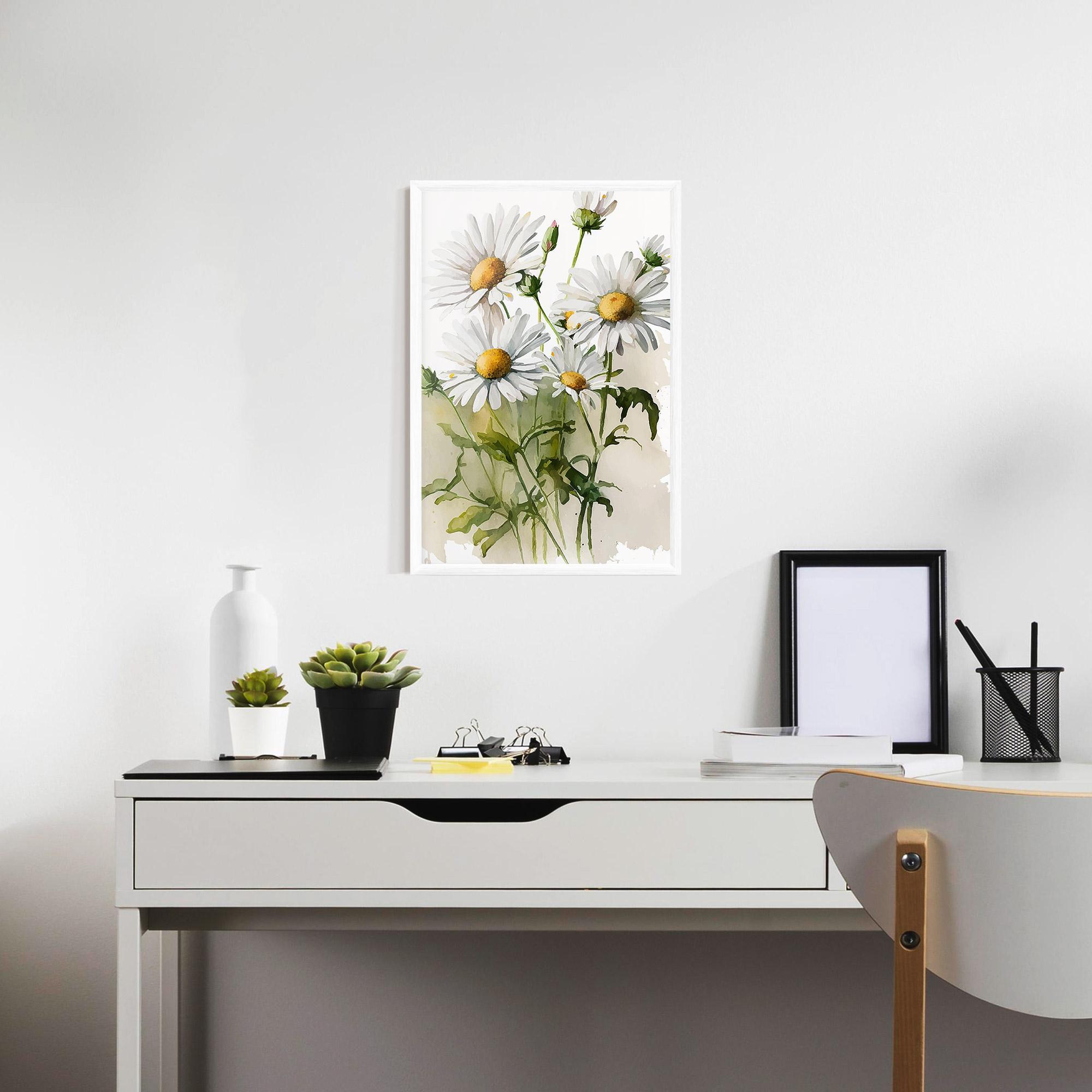 Рамкиран постер Painted Daisy mockup 7