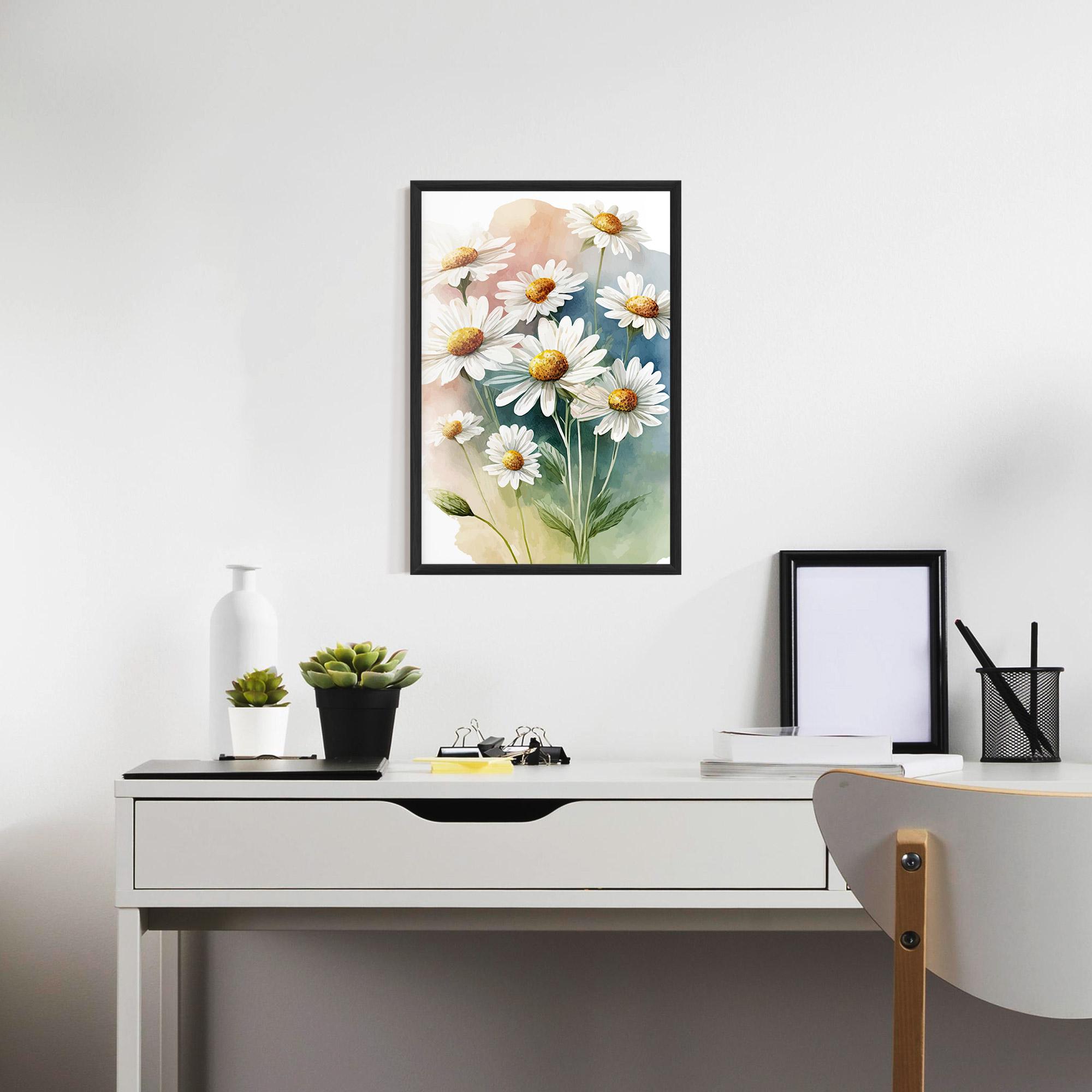 Рамкиран постер White Daisy Art mockup 7