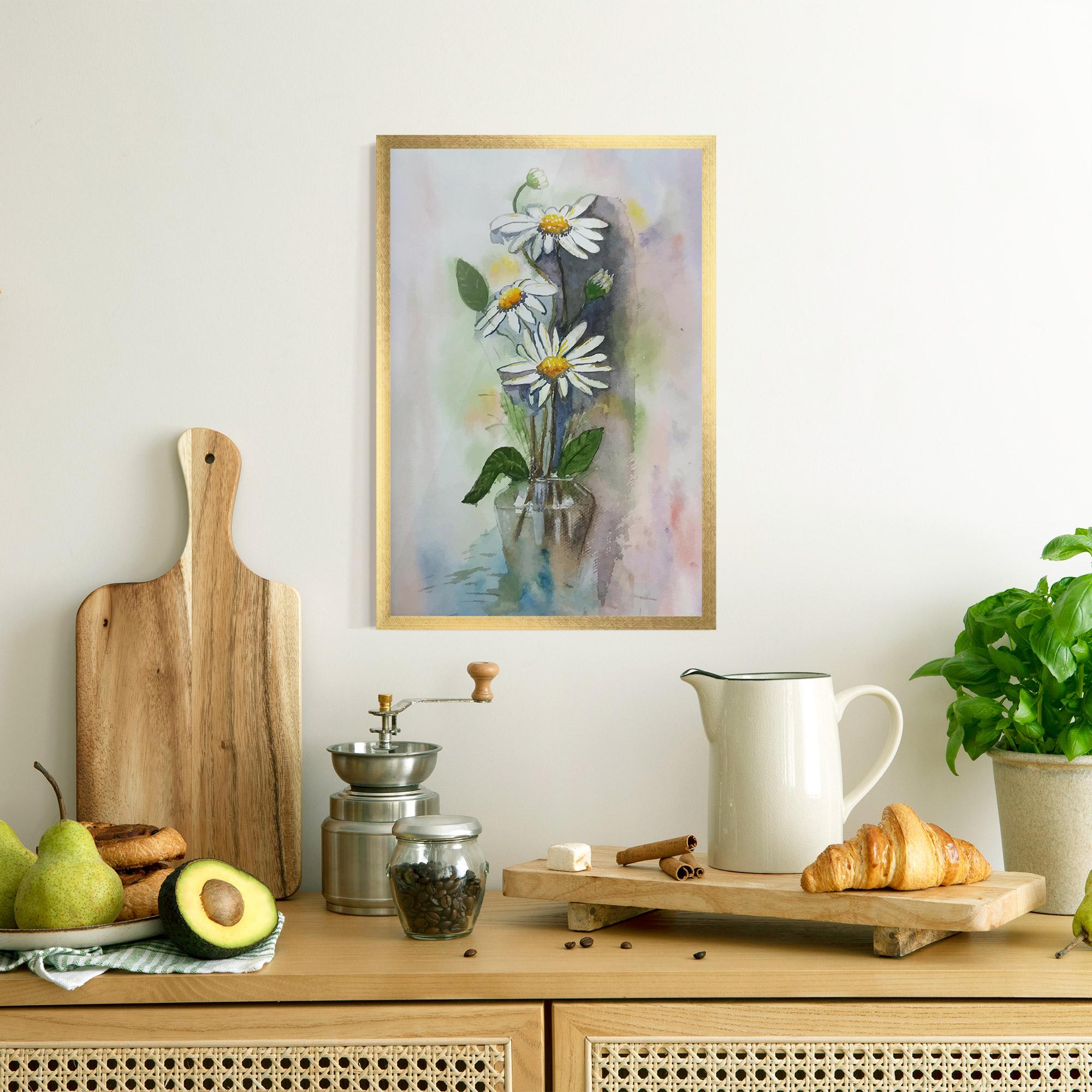 Рамкиран постер Old Daisy Paint mockup 8