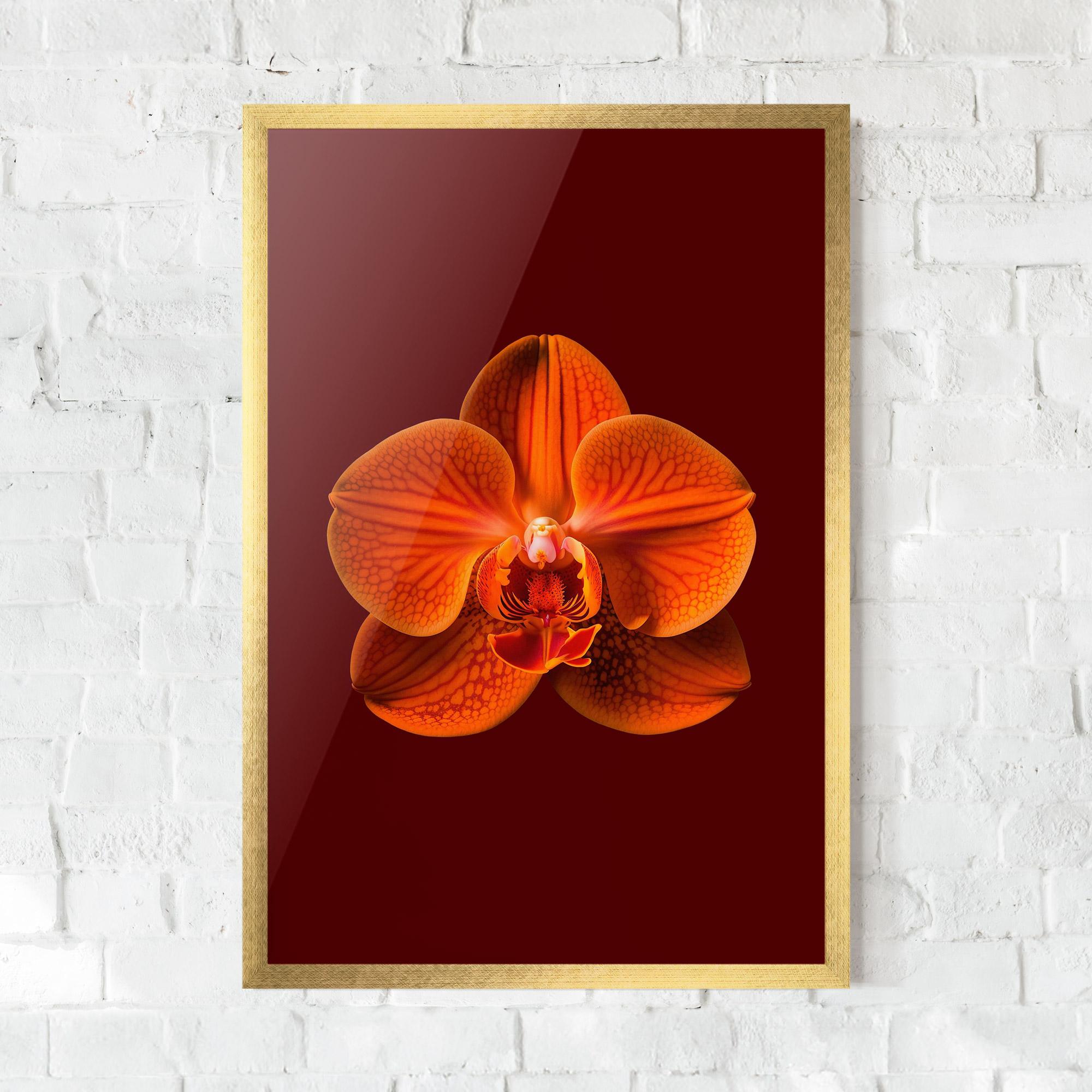 Рамкиран постер Strong Orange Orchid mockup 0