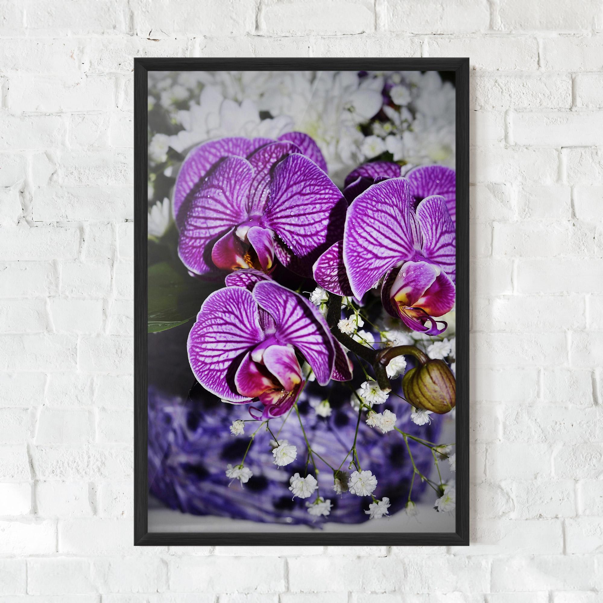 Рамкиран постер Purple Orchids mockup 0