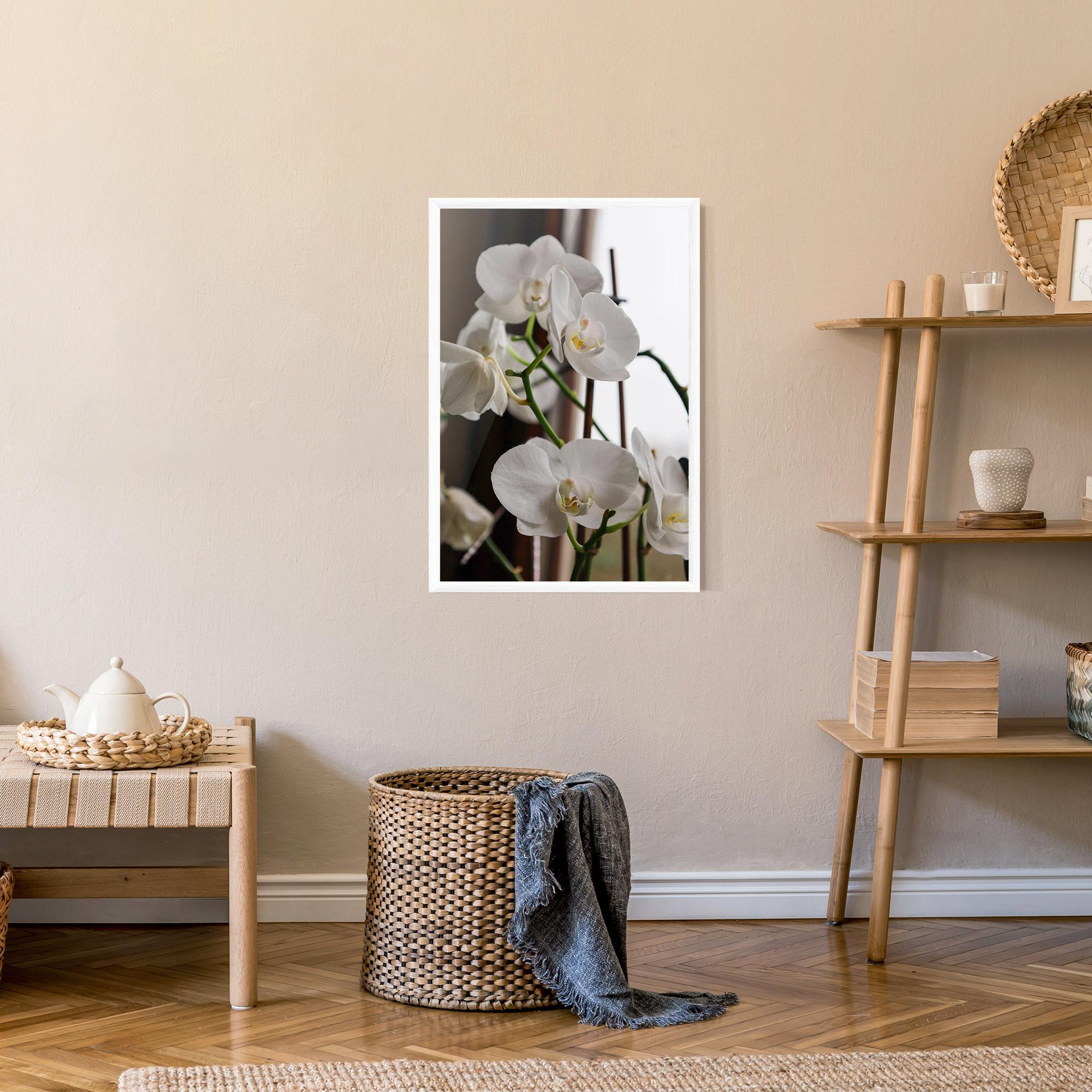 Рамкиран постер White Orchid Growing mockup 9