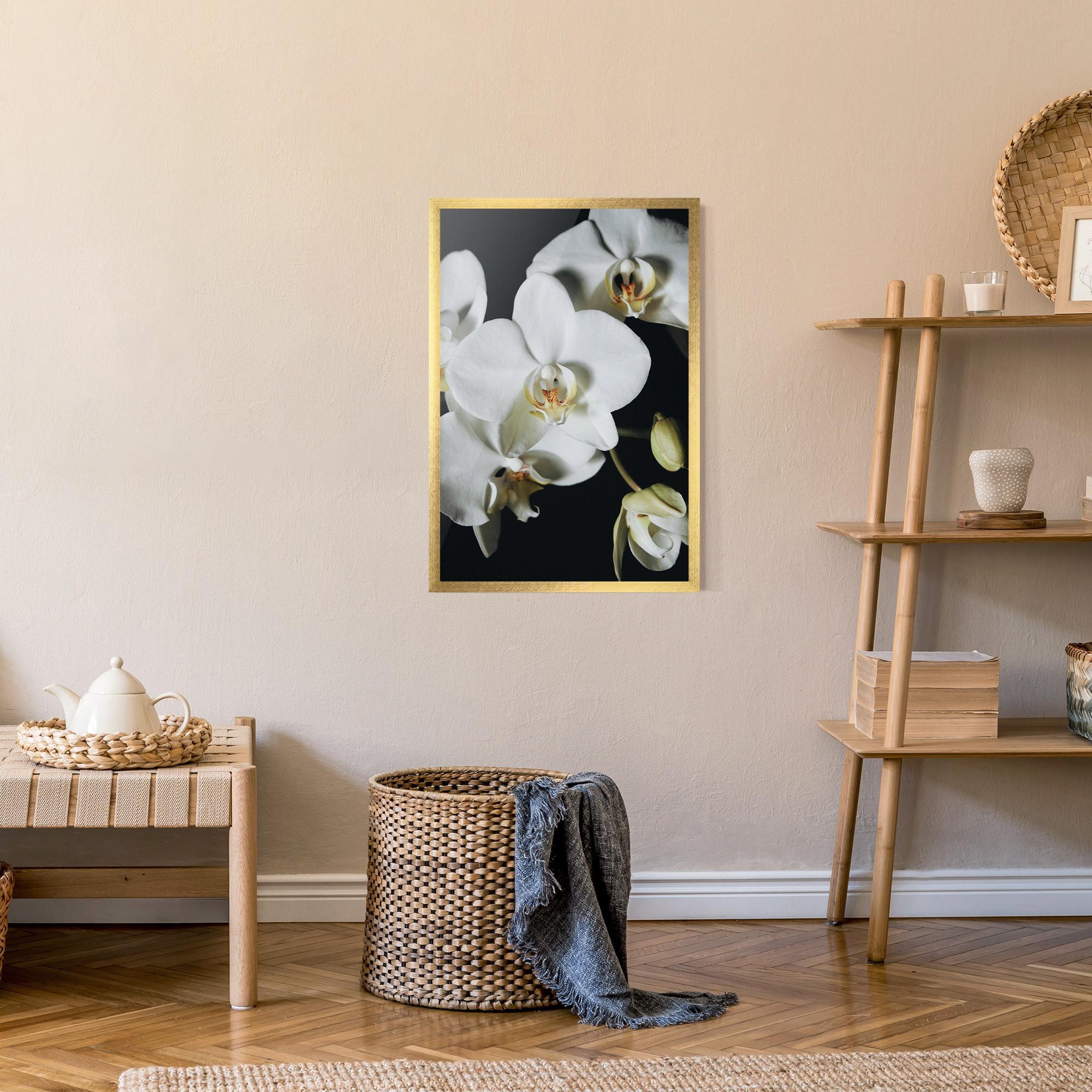 Рамкиран постер White Orchid On Black mockup 9