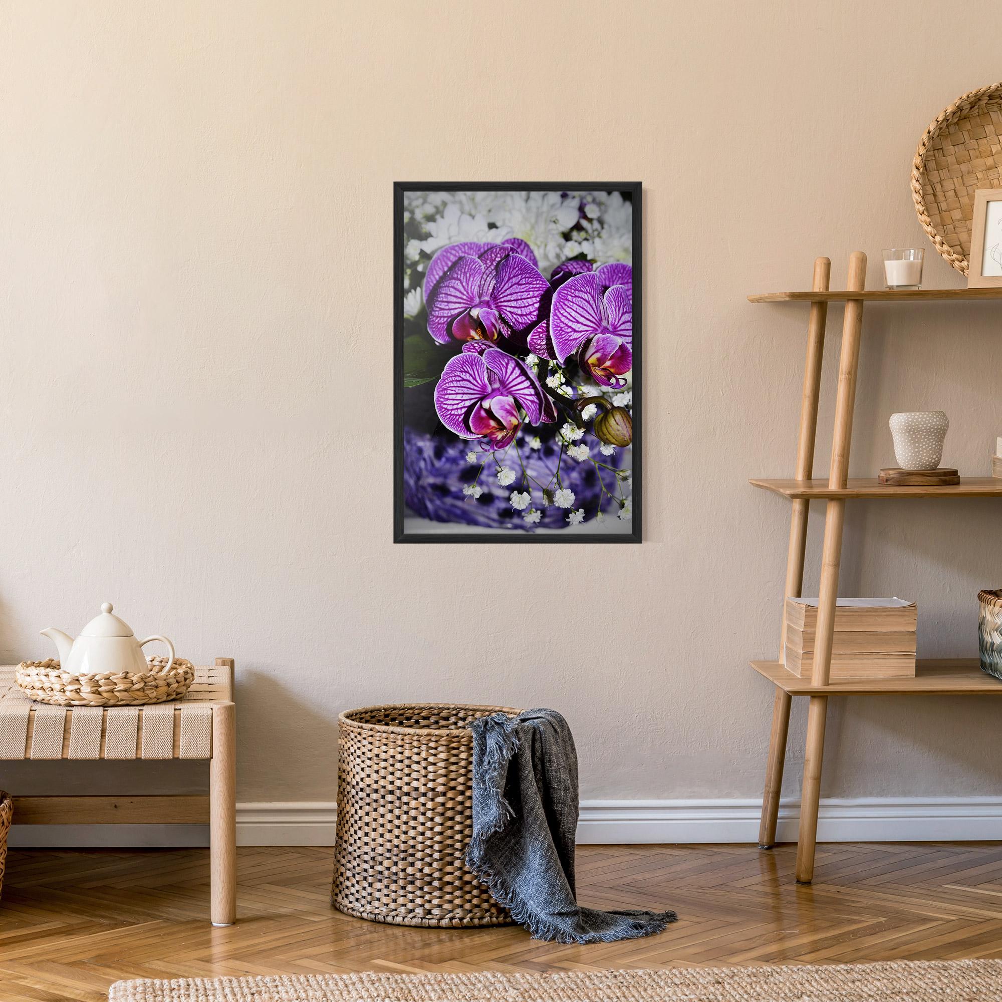 Рамкиран постер Purple Orchids mockup 9