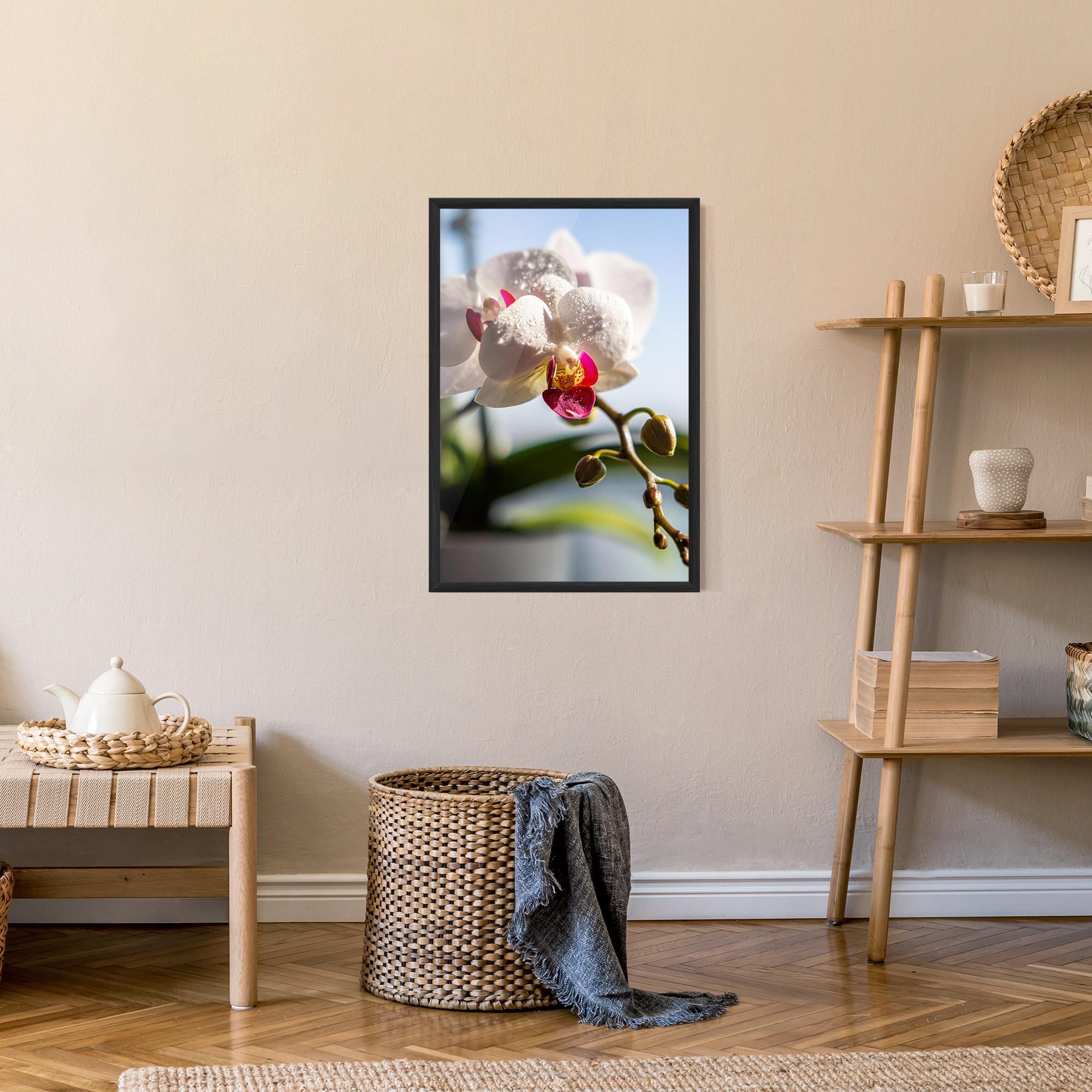 Рамкиран постер White Orchid With Water mockup 9