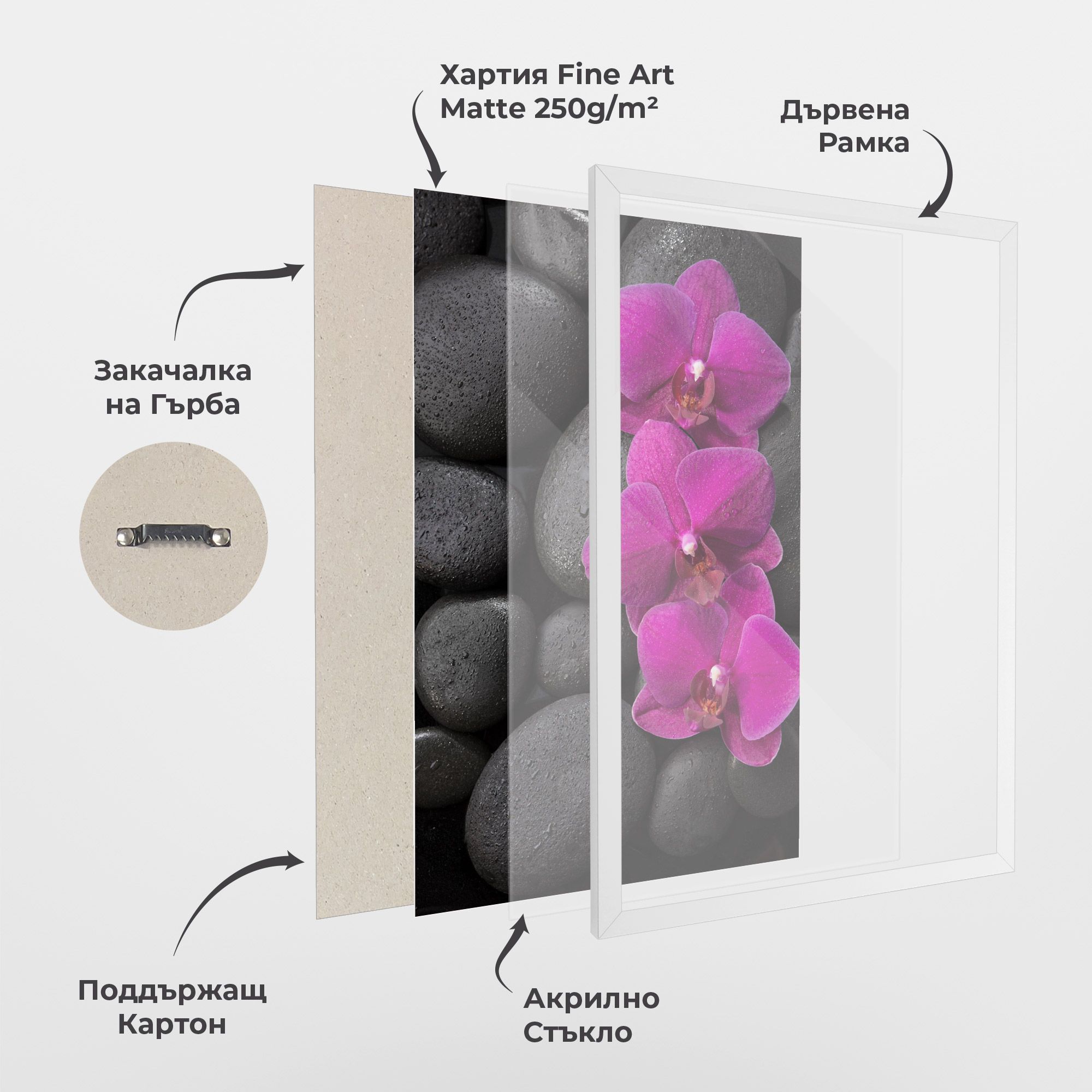 Purple Orchid On Rocks mockup 1