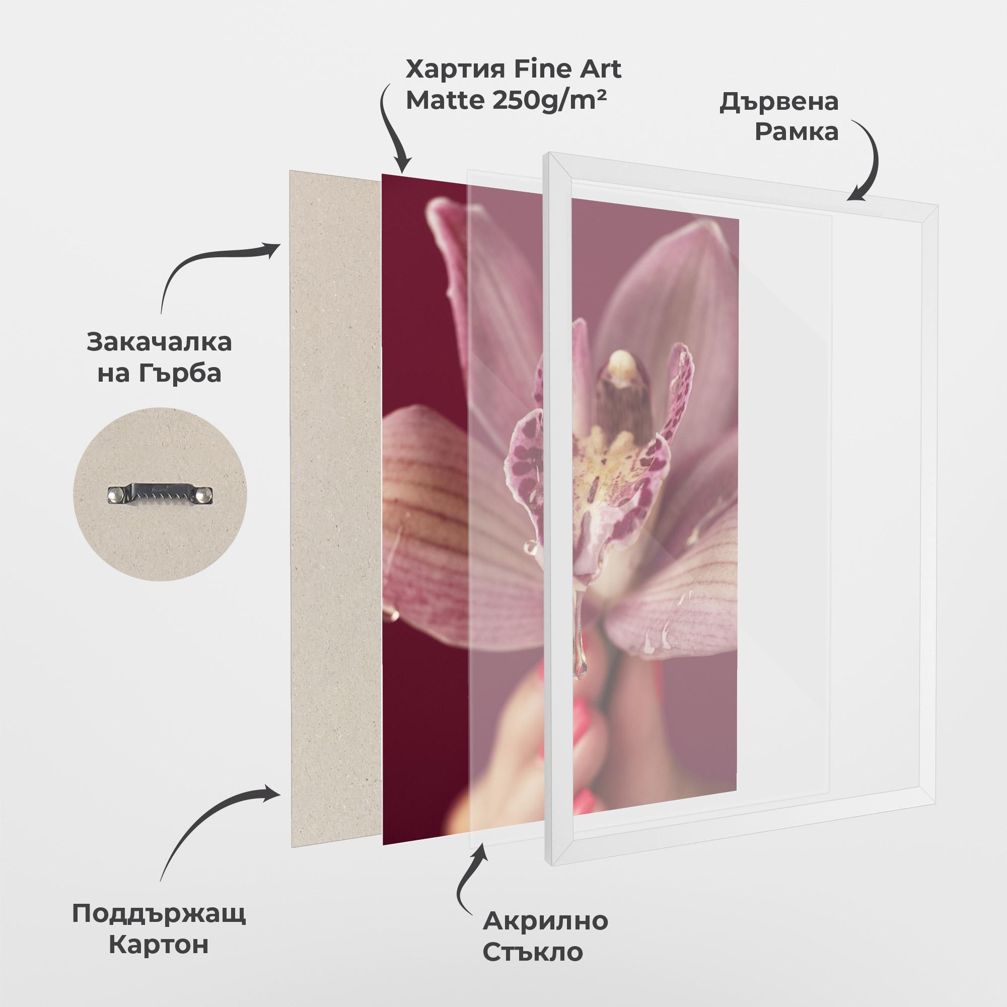 Рамкиран постер Wet Orchid mockup 1