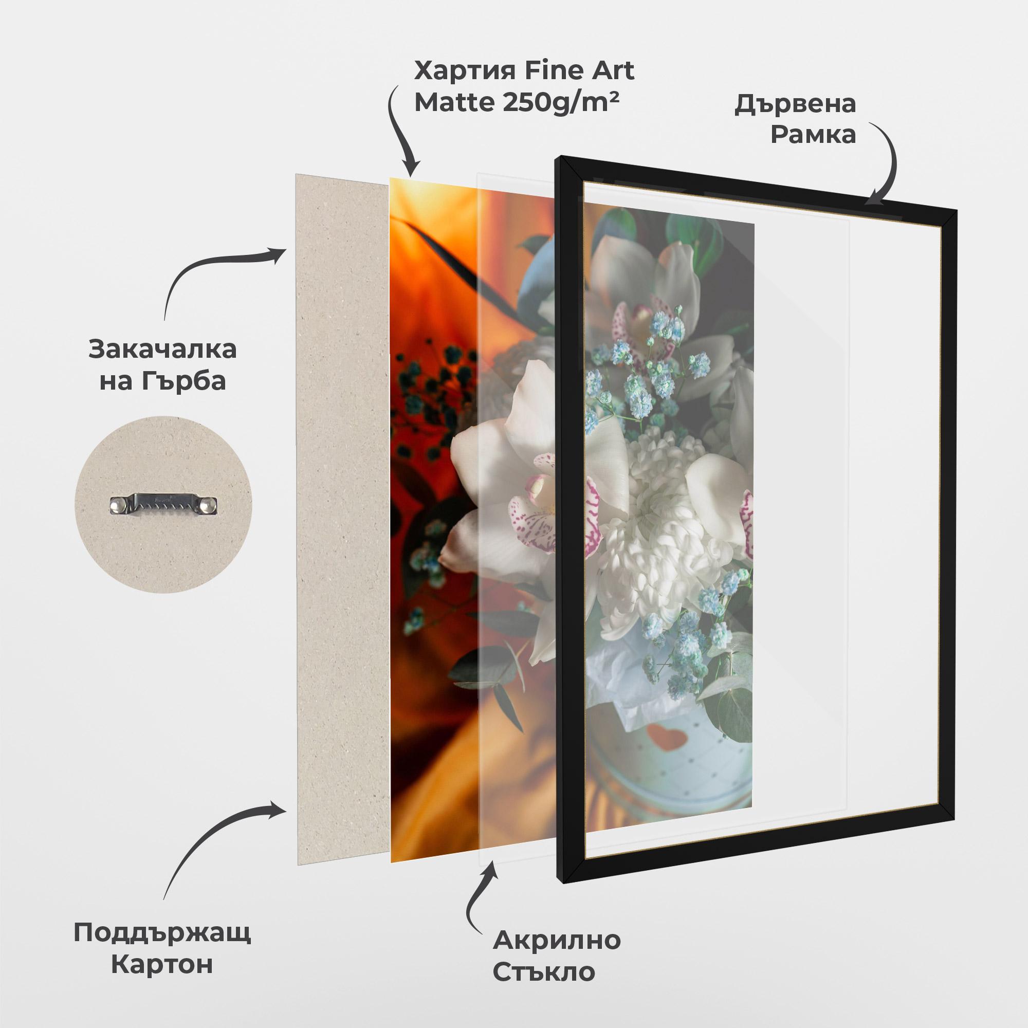 Рамкиран постер Orchid In Vase mockup 1