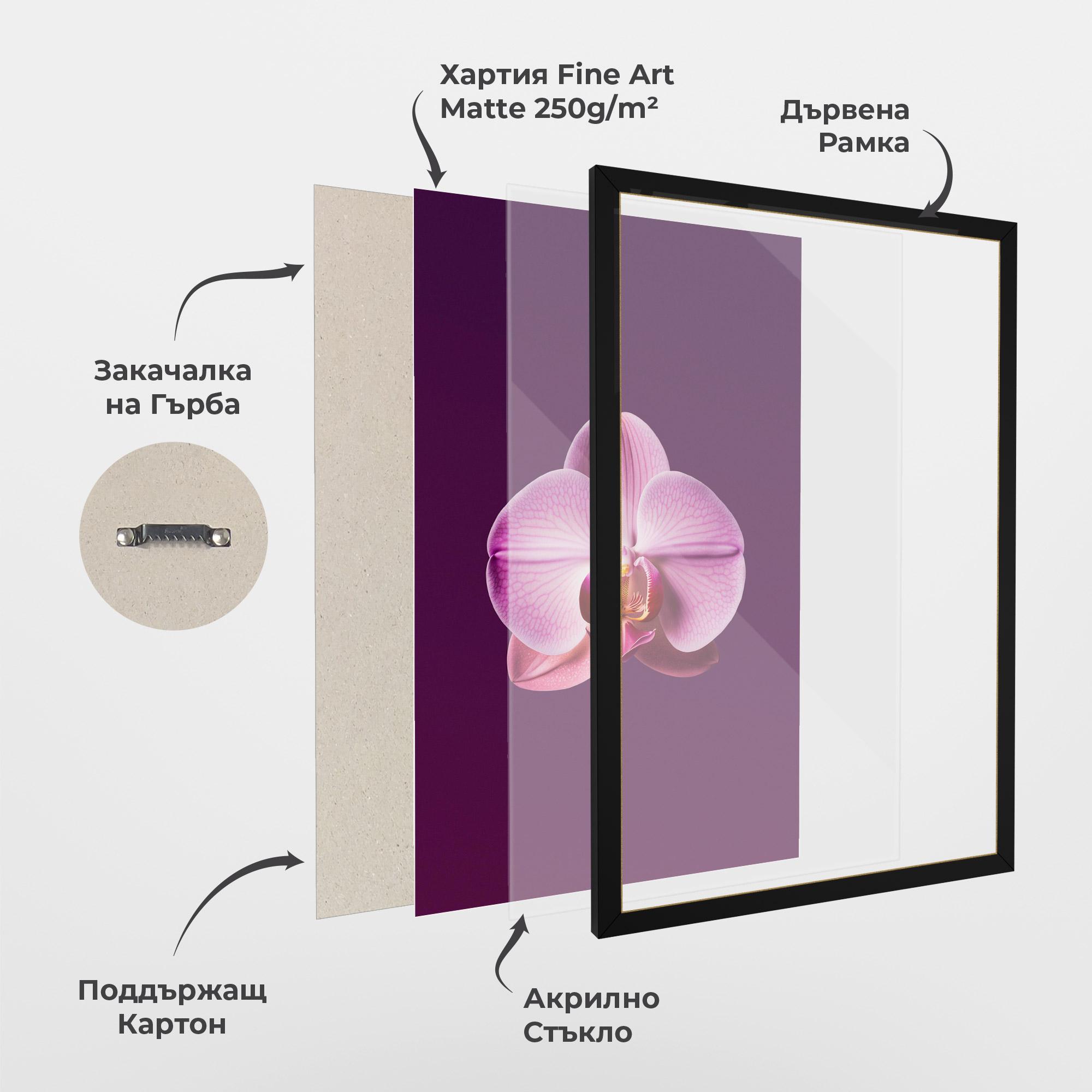 Рамкиран постер Purple Orchid mockup 1