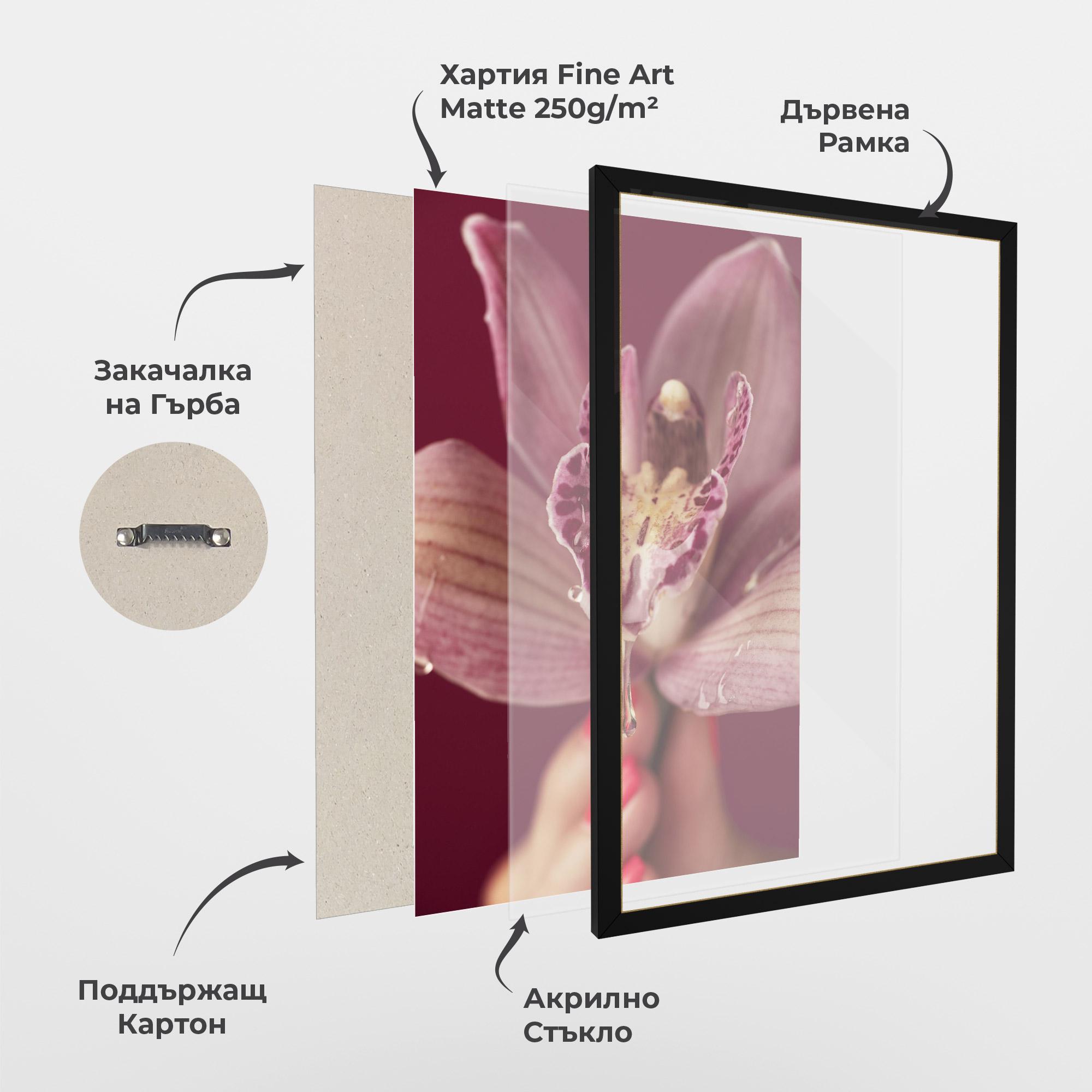 Рамкиран постер Wet Orchid mockup 1