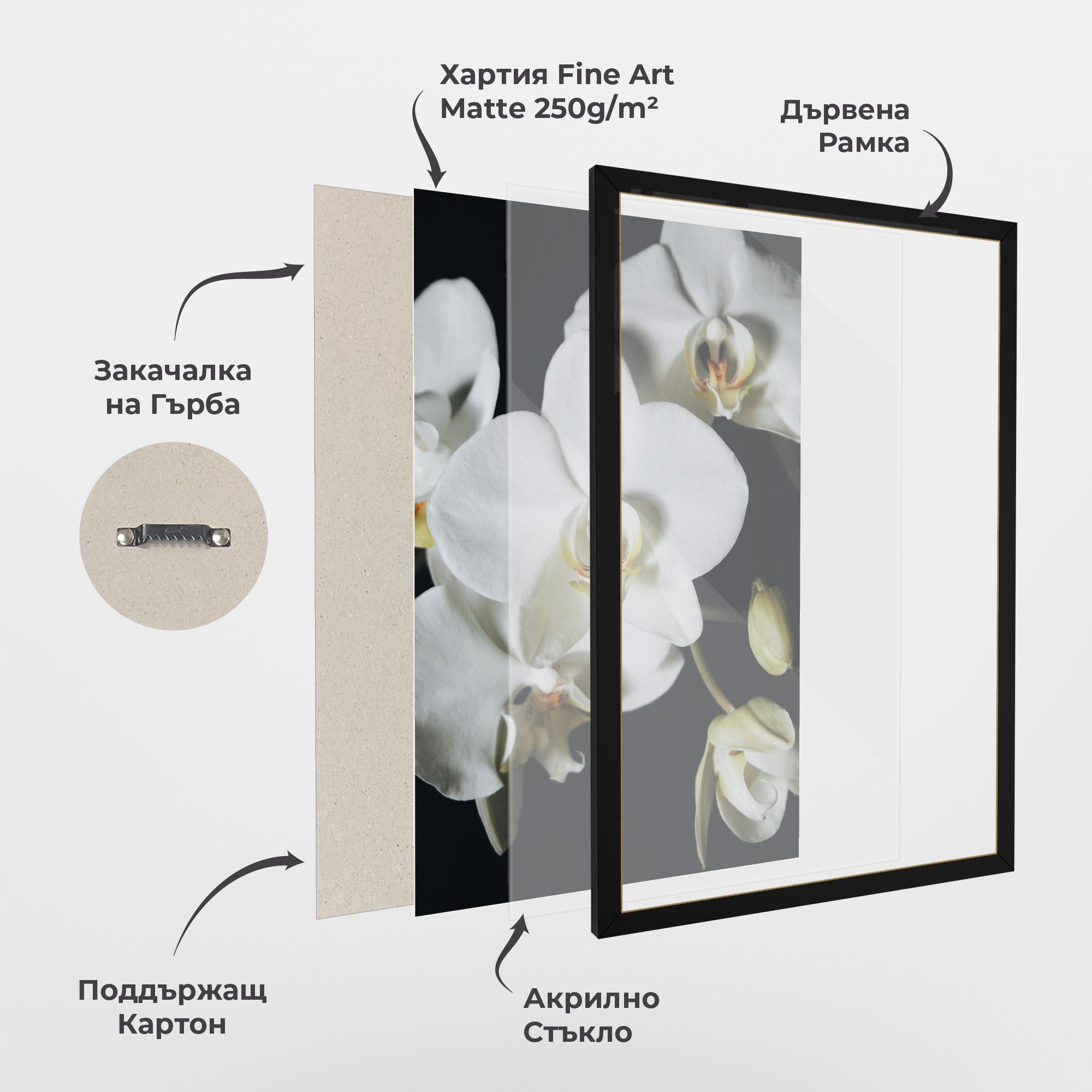 White Orchid On Black mockup 1