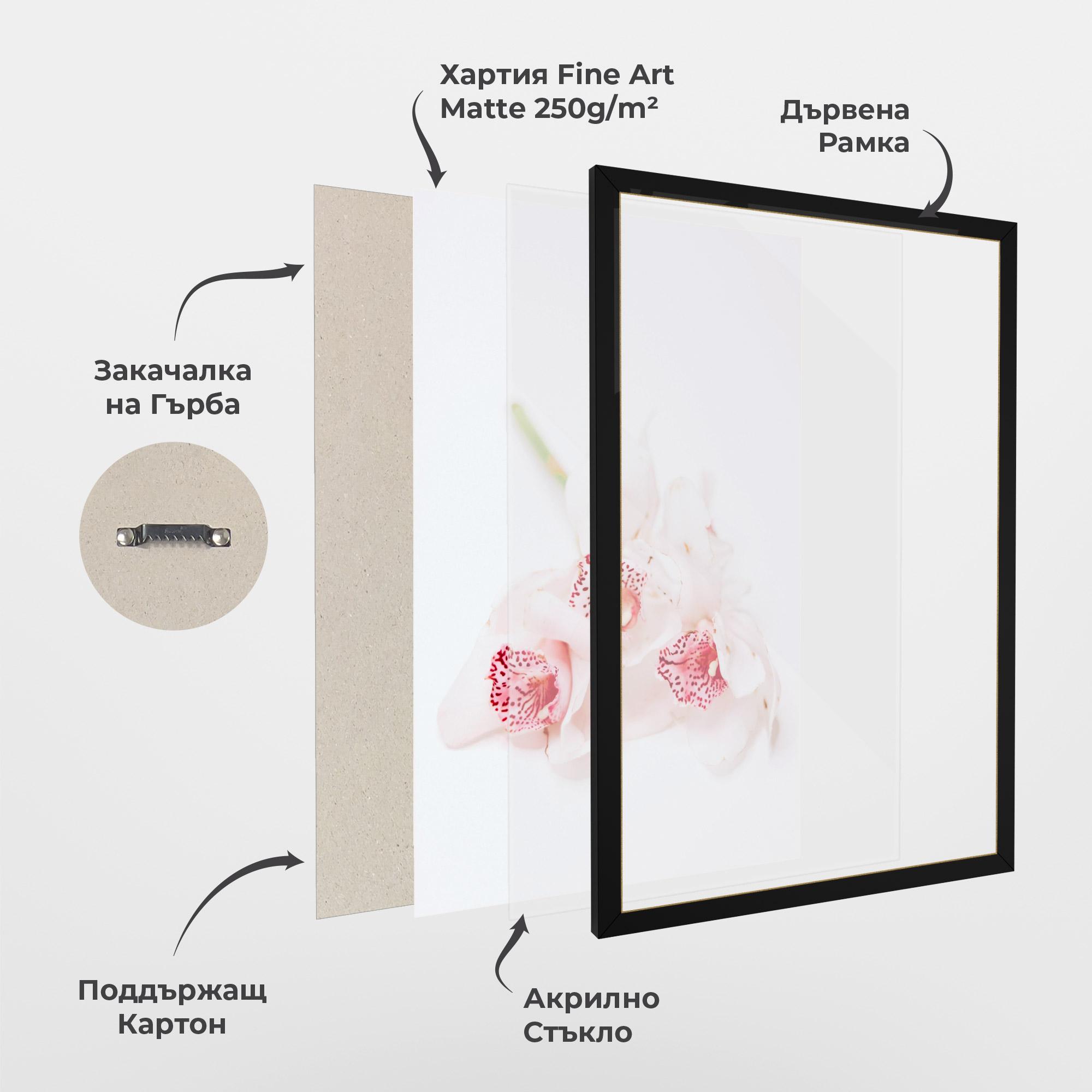 Рамкиран постер White Orchid With Pink mockup 1