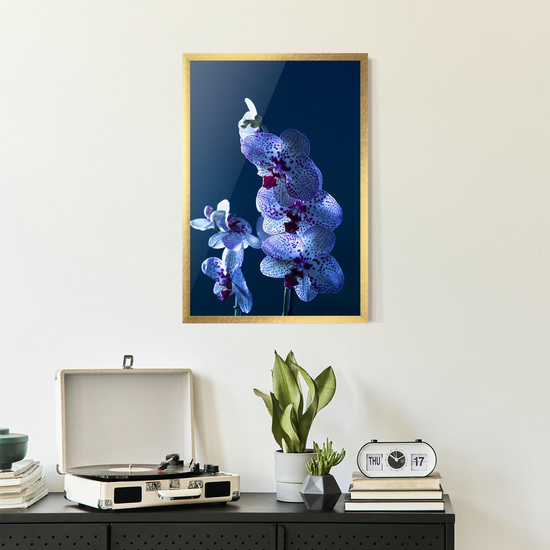 Рамкиран постер Blue Light Orchid mockup 2