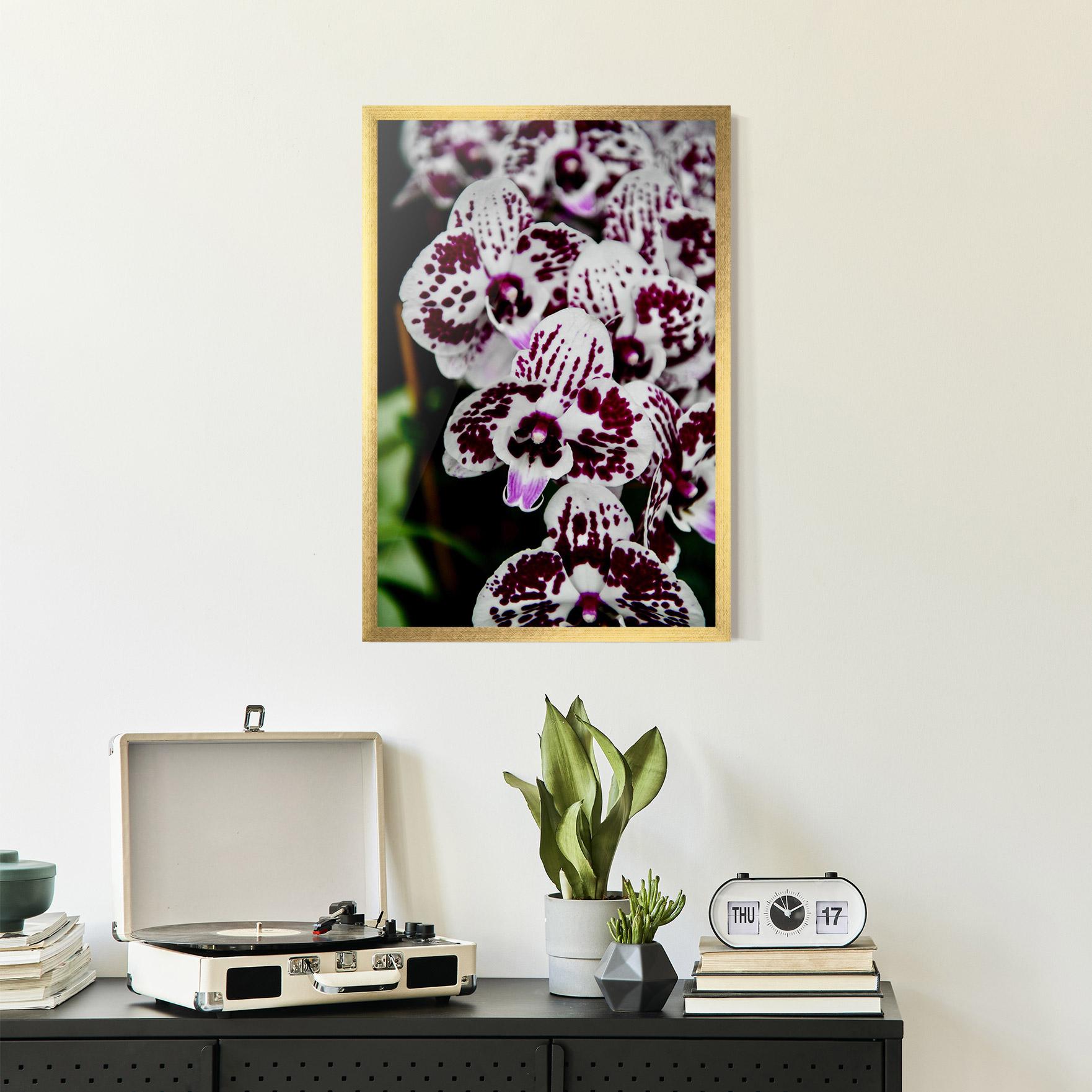 Рамкиран постер Dark Purple Orchids mockup 2