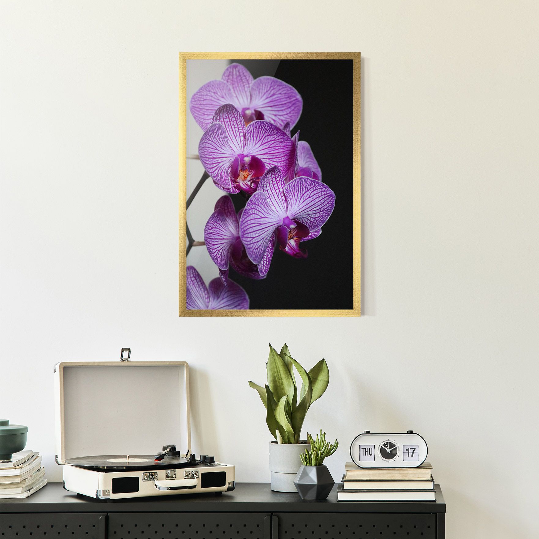 Purple Orchid On Black mockup 2