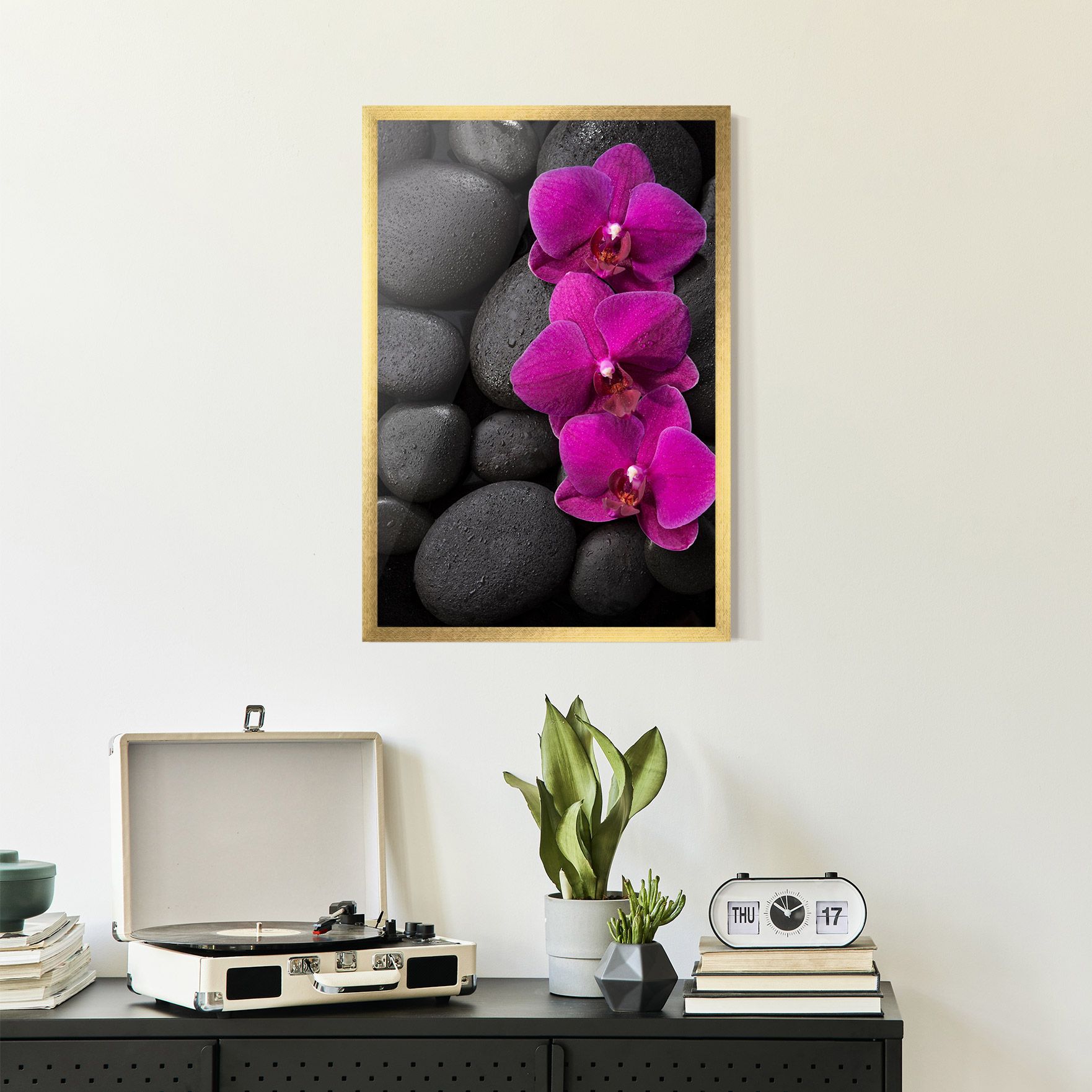 Purple Orchid On Rocks mockup 2