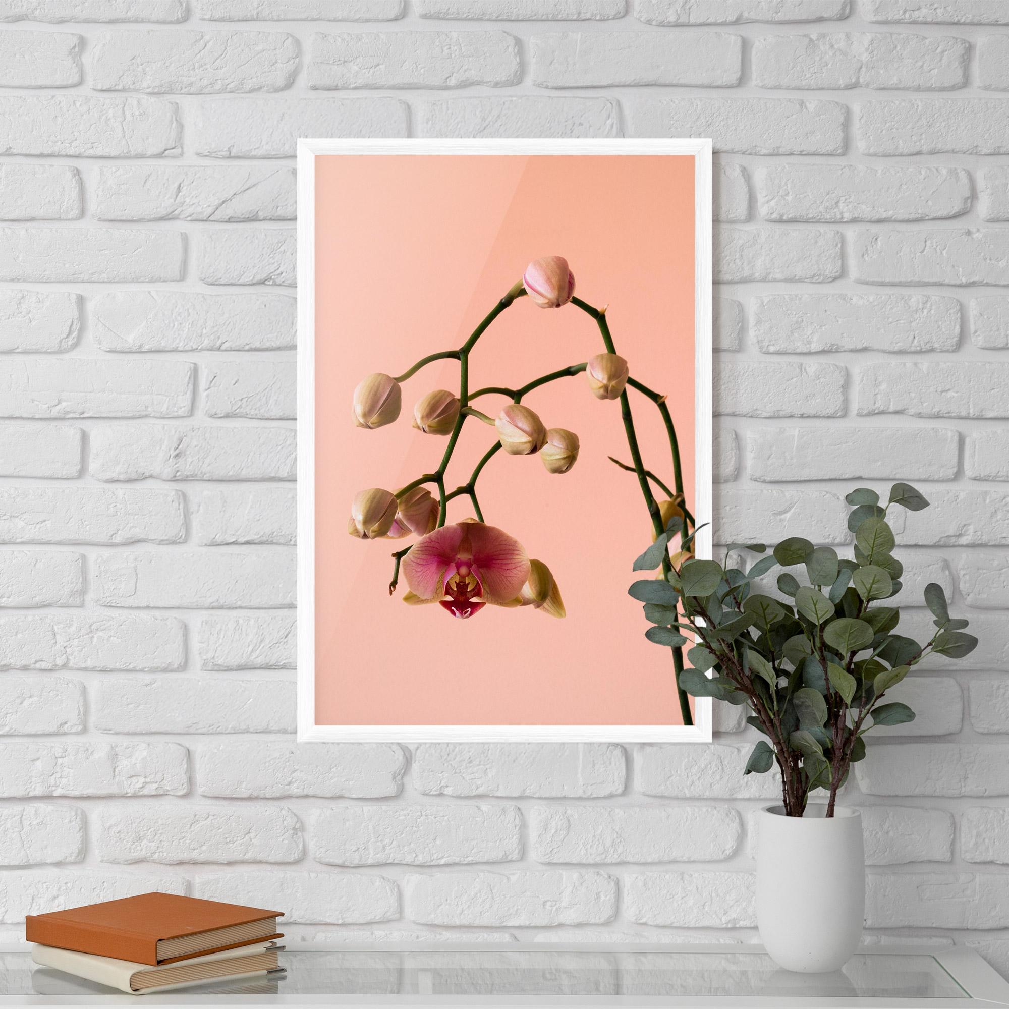 Рамкиран постер Orchids On Pink mockup 5