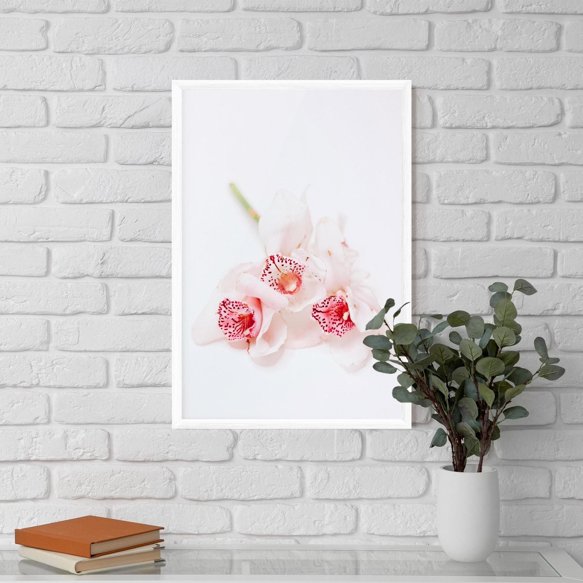 Рамкиран постер White Orchid With Pink mockup 5