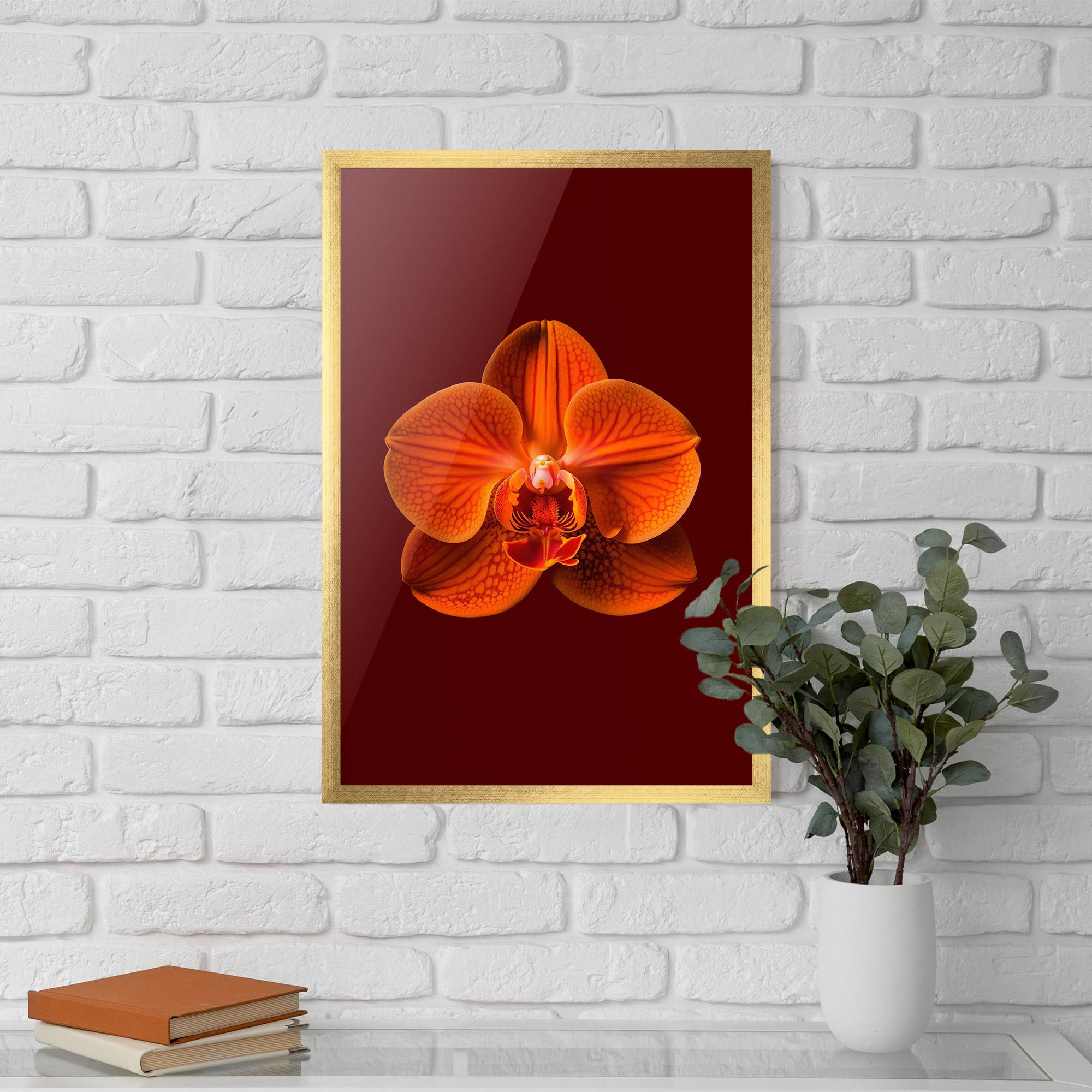Рамкиран постер Strong Orange Orchid mockup 5
