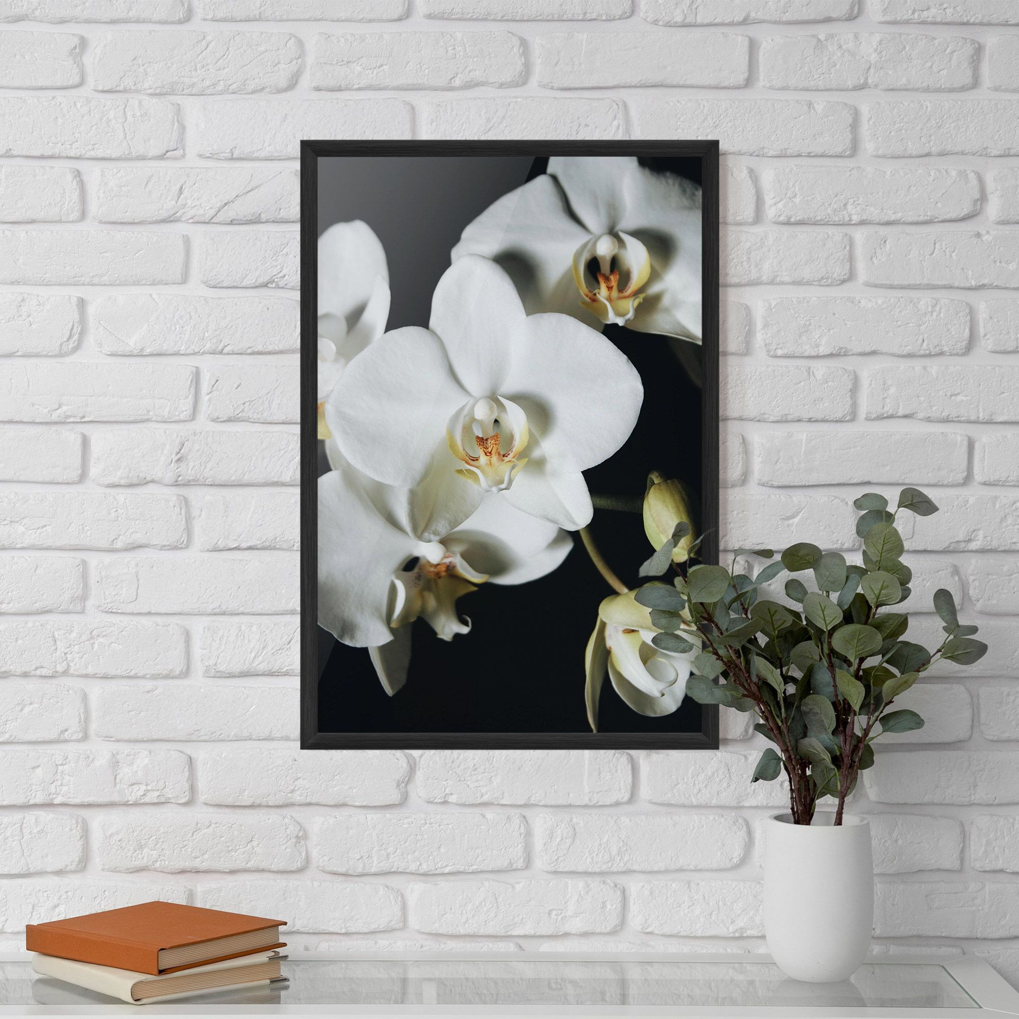 White Orchid On Black mockup 5