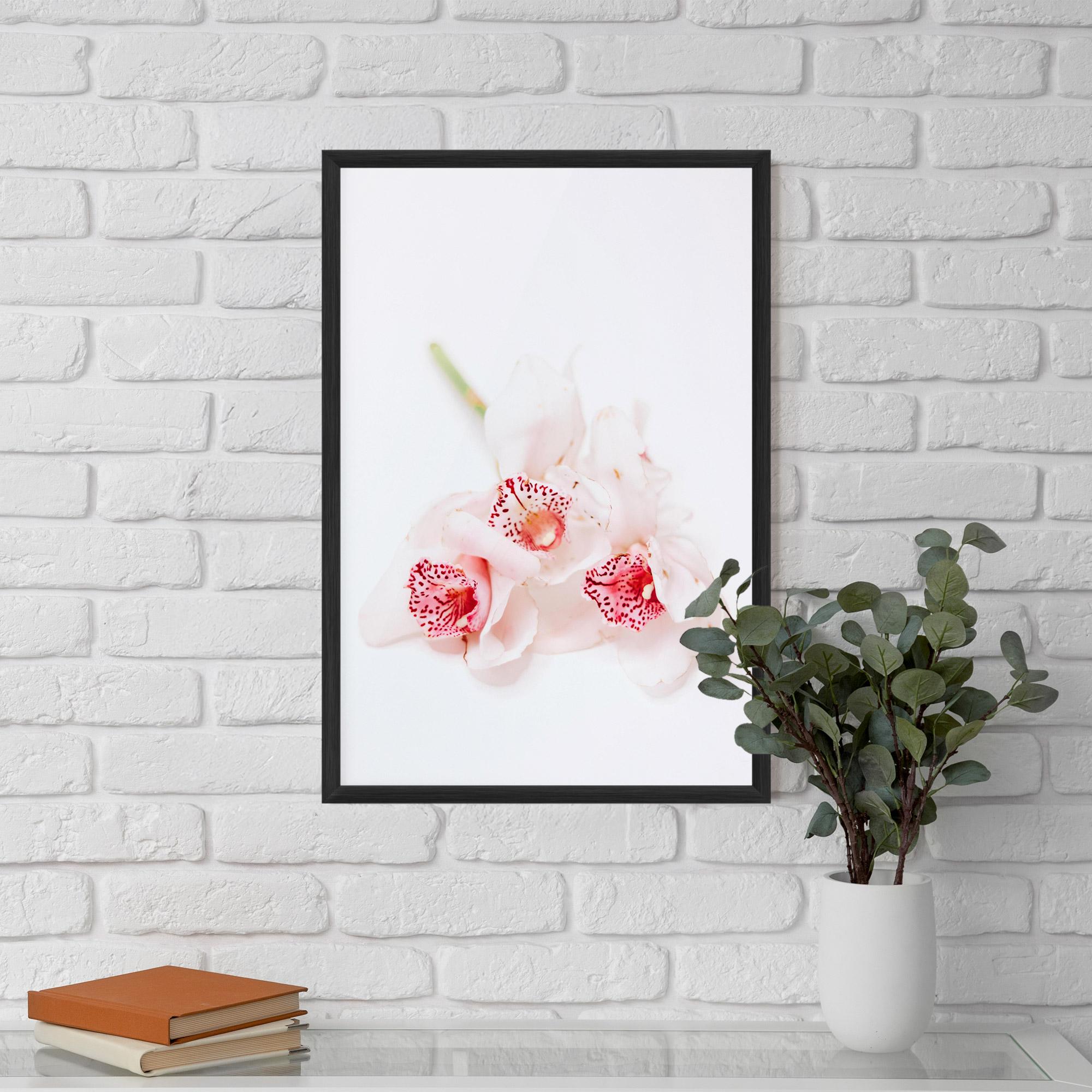Рамкиран постер White Orchid With Pink mockup 5