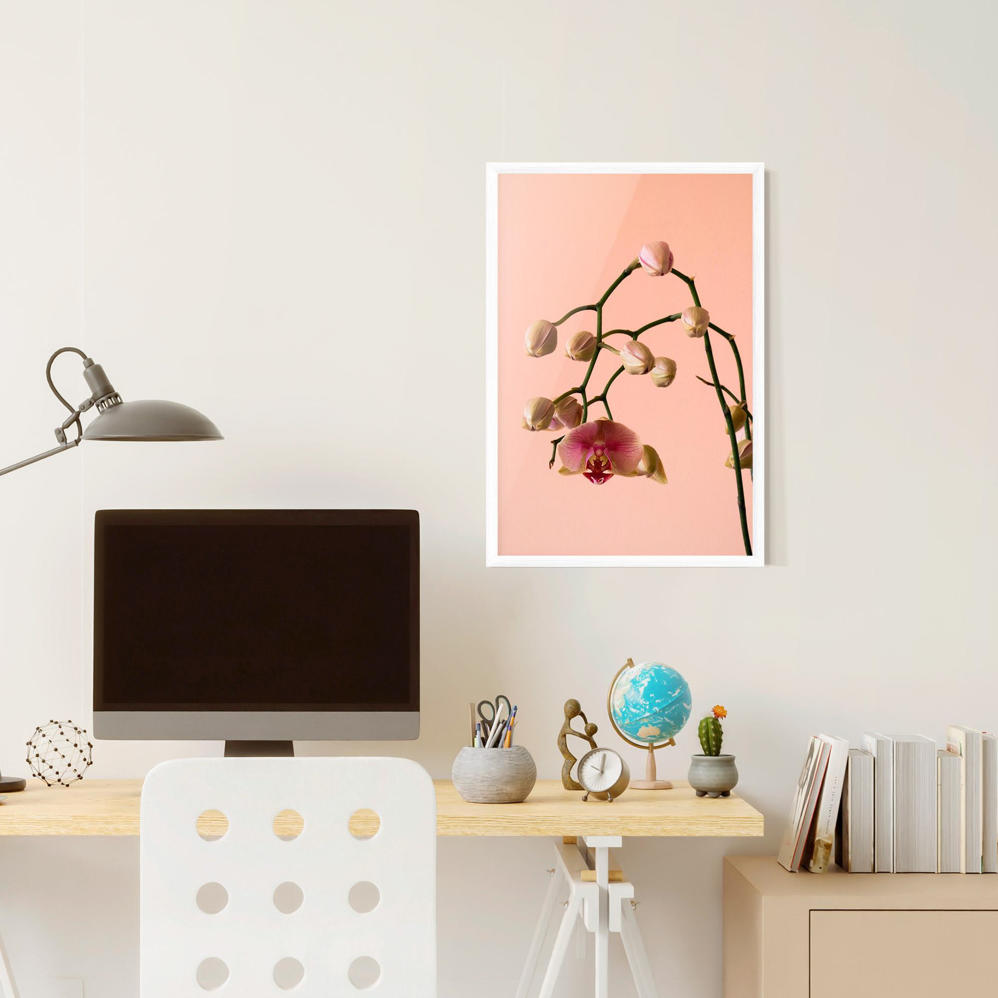 Рамкиран постер Orchids On Pink mockup 6