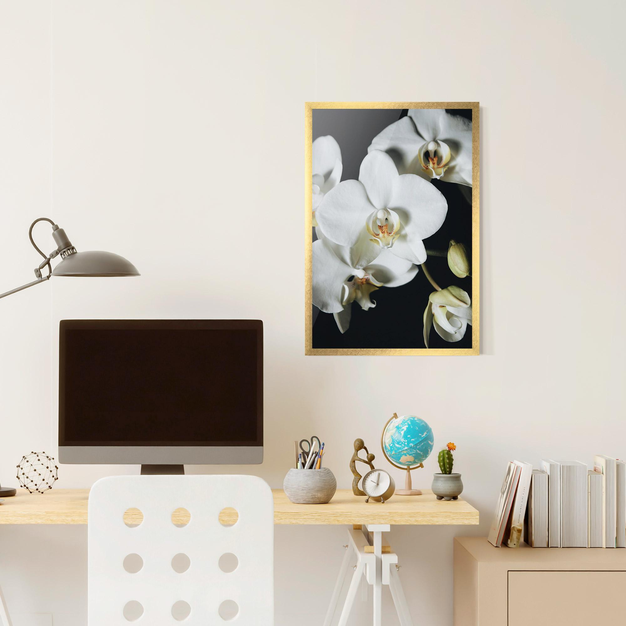 Рамкиран постер White Orchid On Black mockup 6